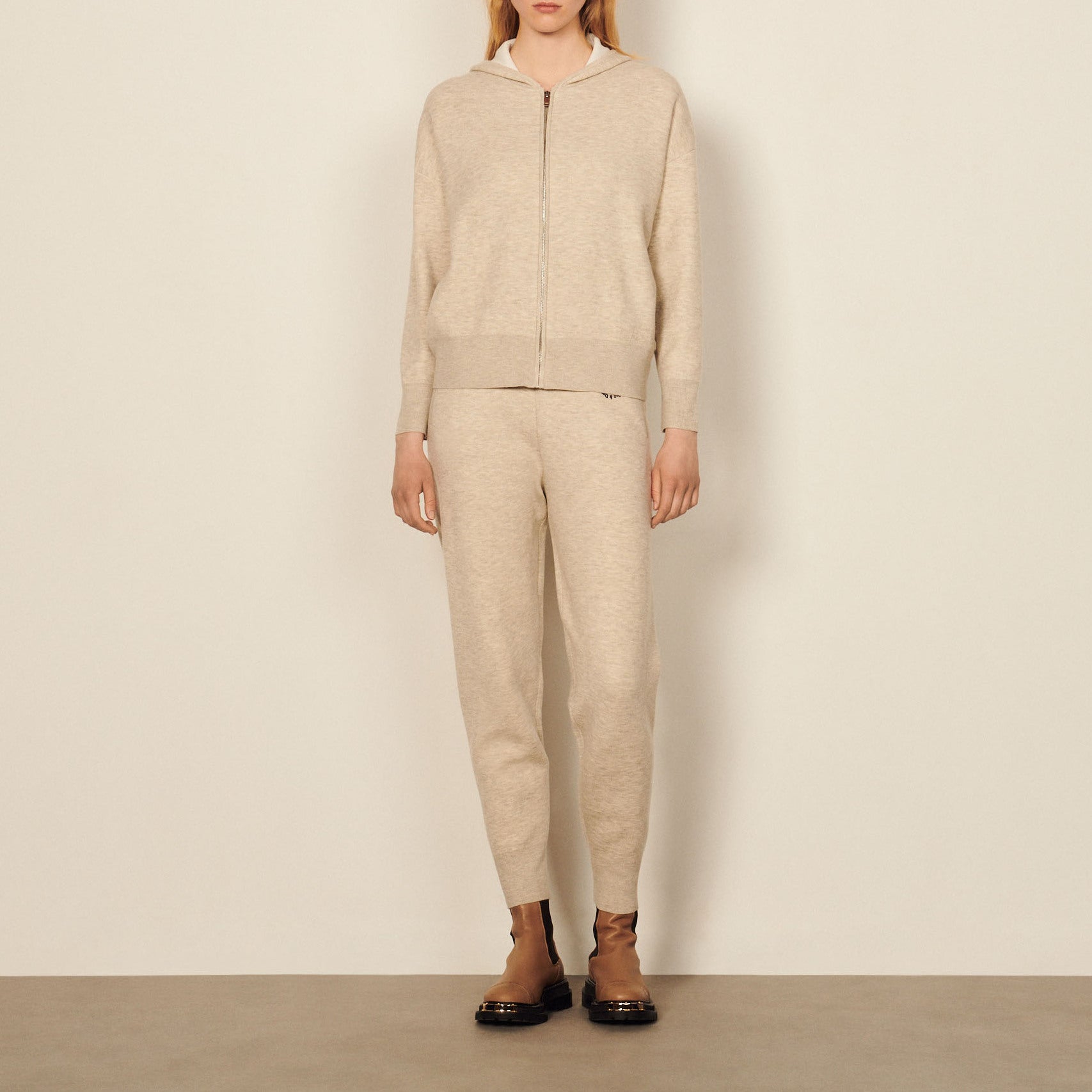 Hoodie zippé avec broderie au dos Sandro seconde main