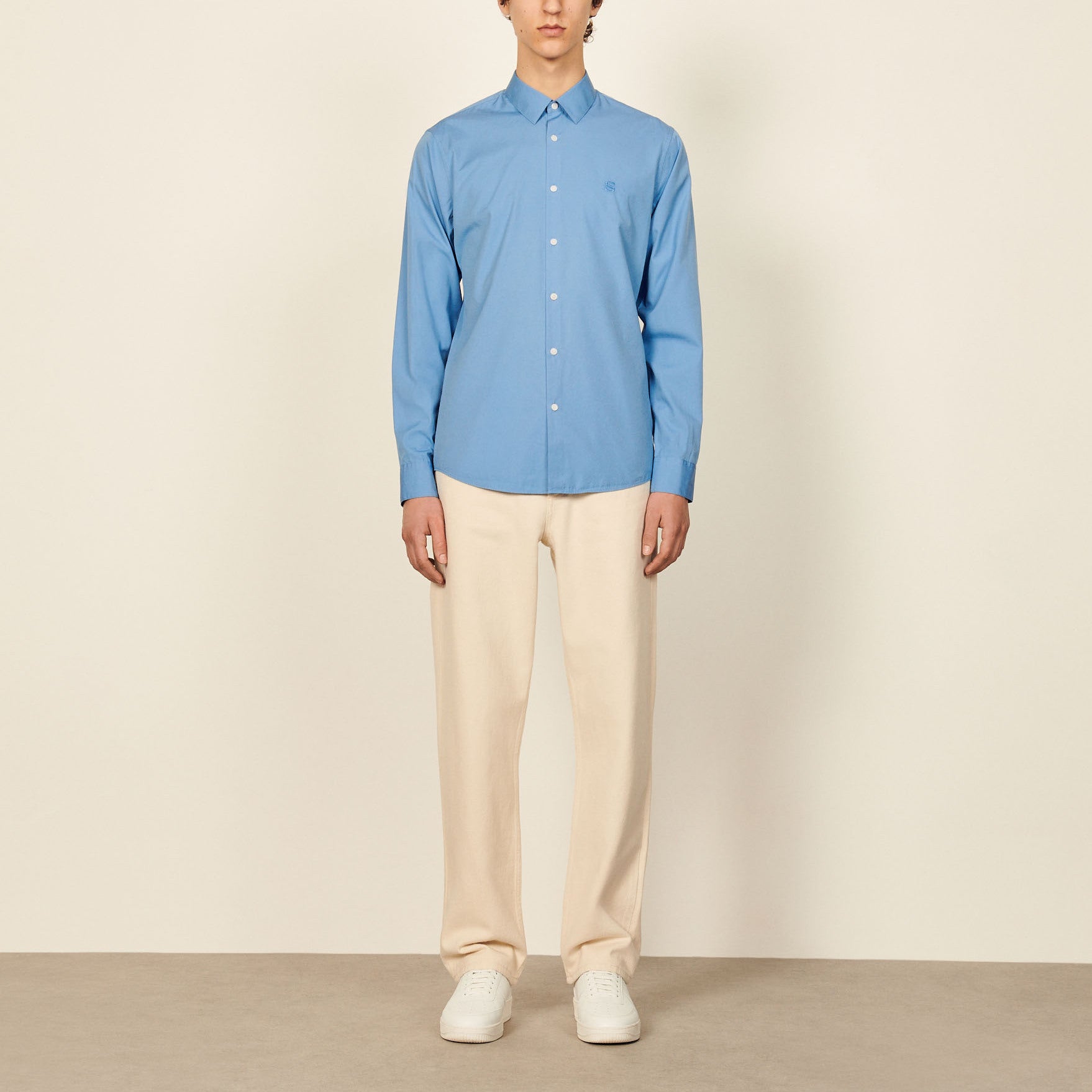 Chemise en coton avec broderie signature Sandro seconde main