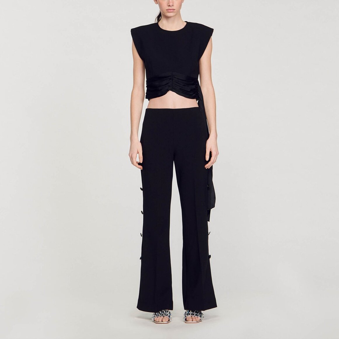 Top court à pans asymétriques Sandro seconde main