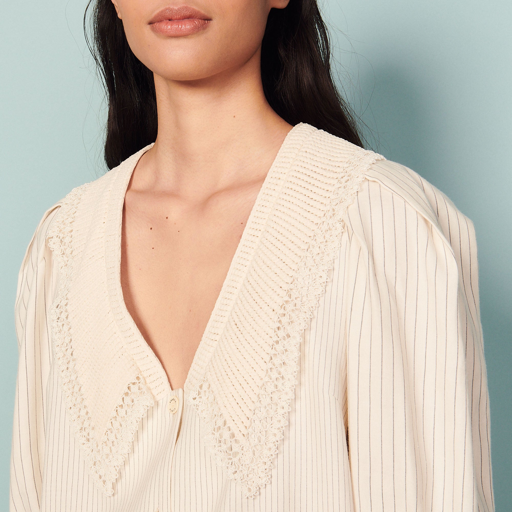 Chemise en lin rayée Sandro seconde main