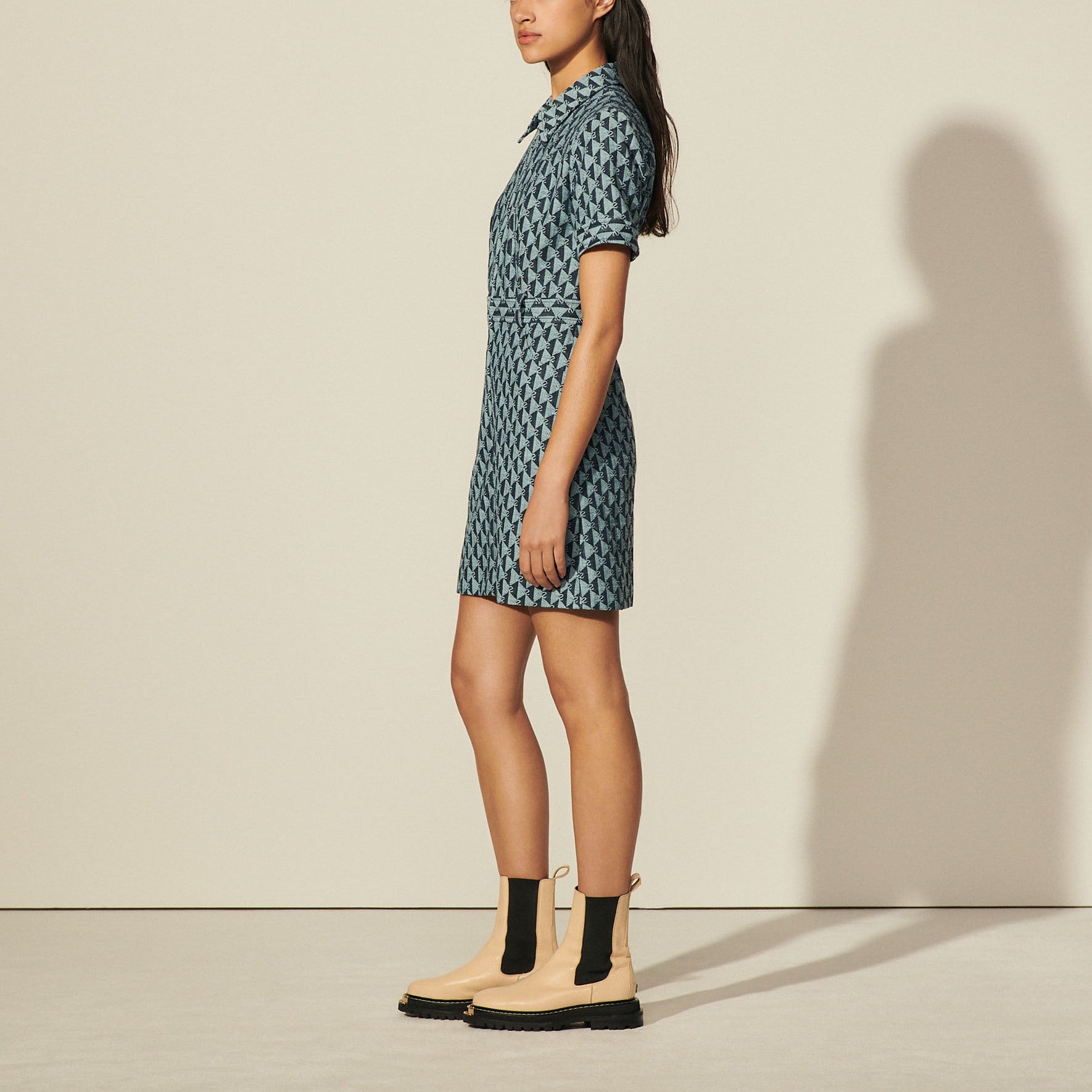 Robe en jacquard double S Sandro seconde main