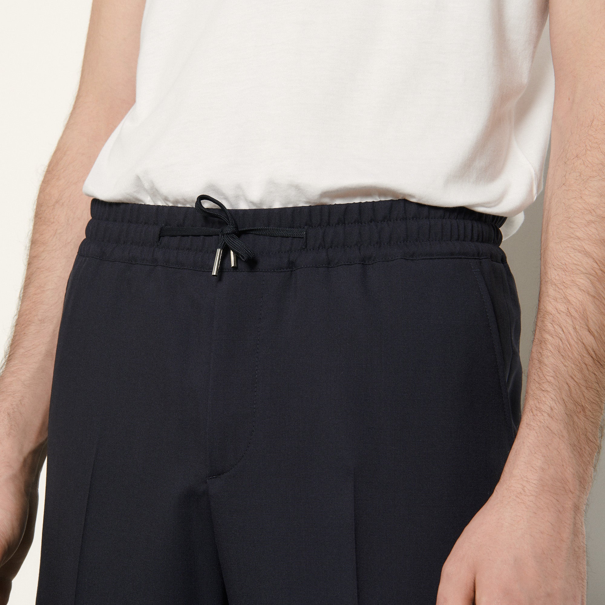 Pantalon en laine à taille élastiquée Sandro seconde main