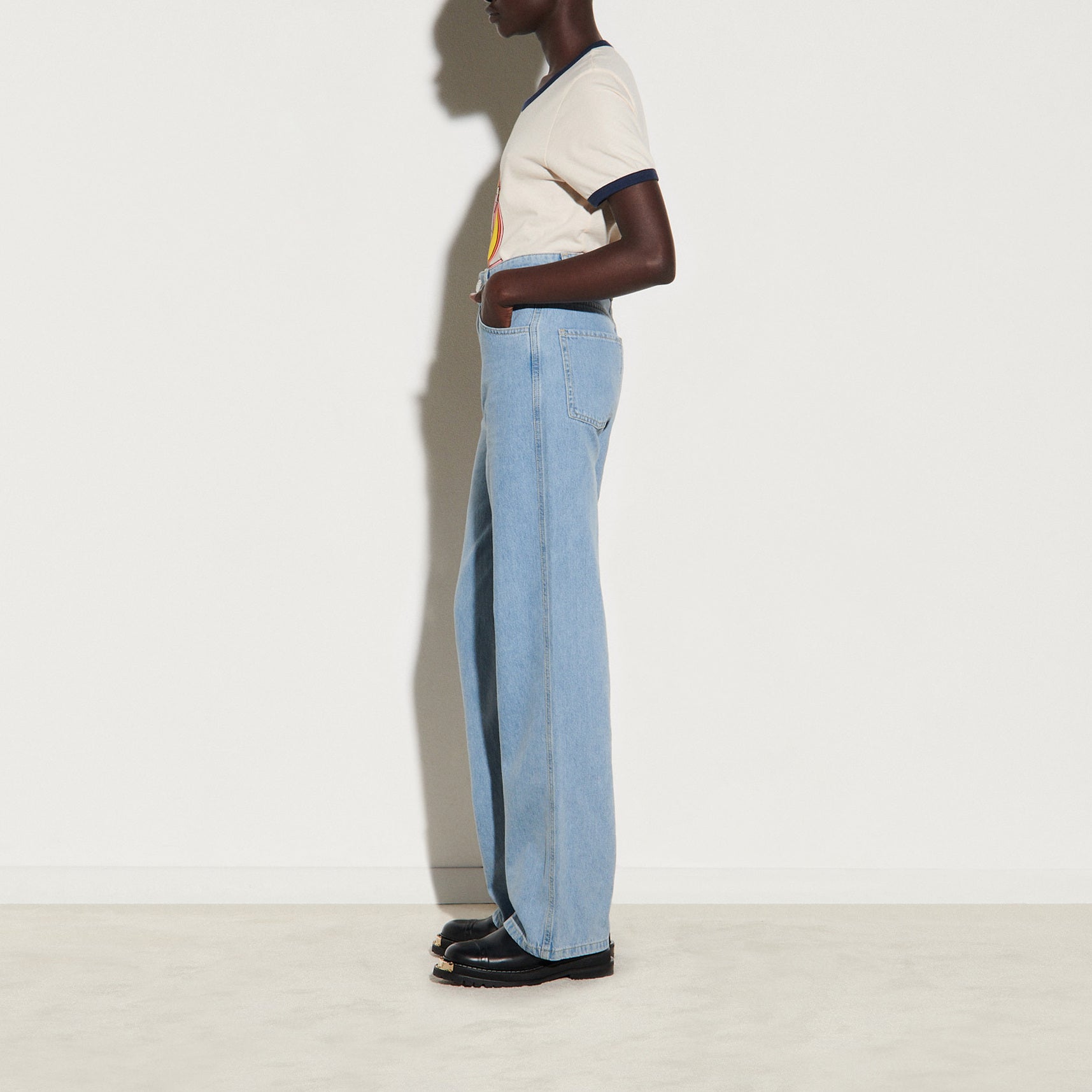 Jean large droit 5 poches délavé Sandro seconde main