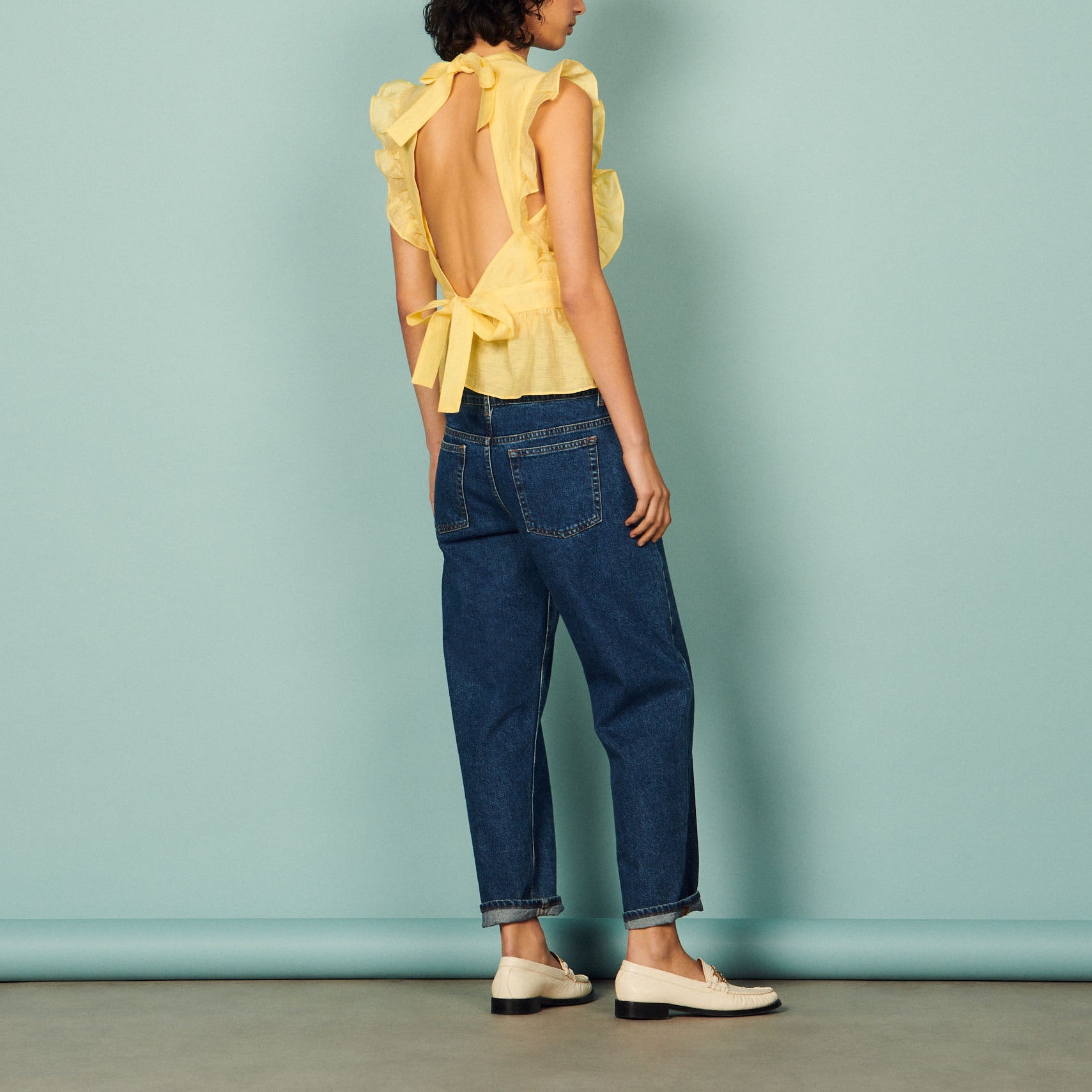 Chemisier volanté ouvert au dos Sandro seconde main