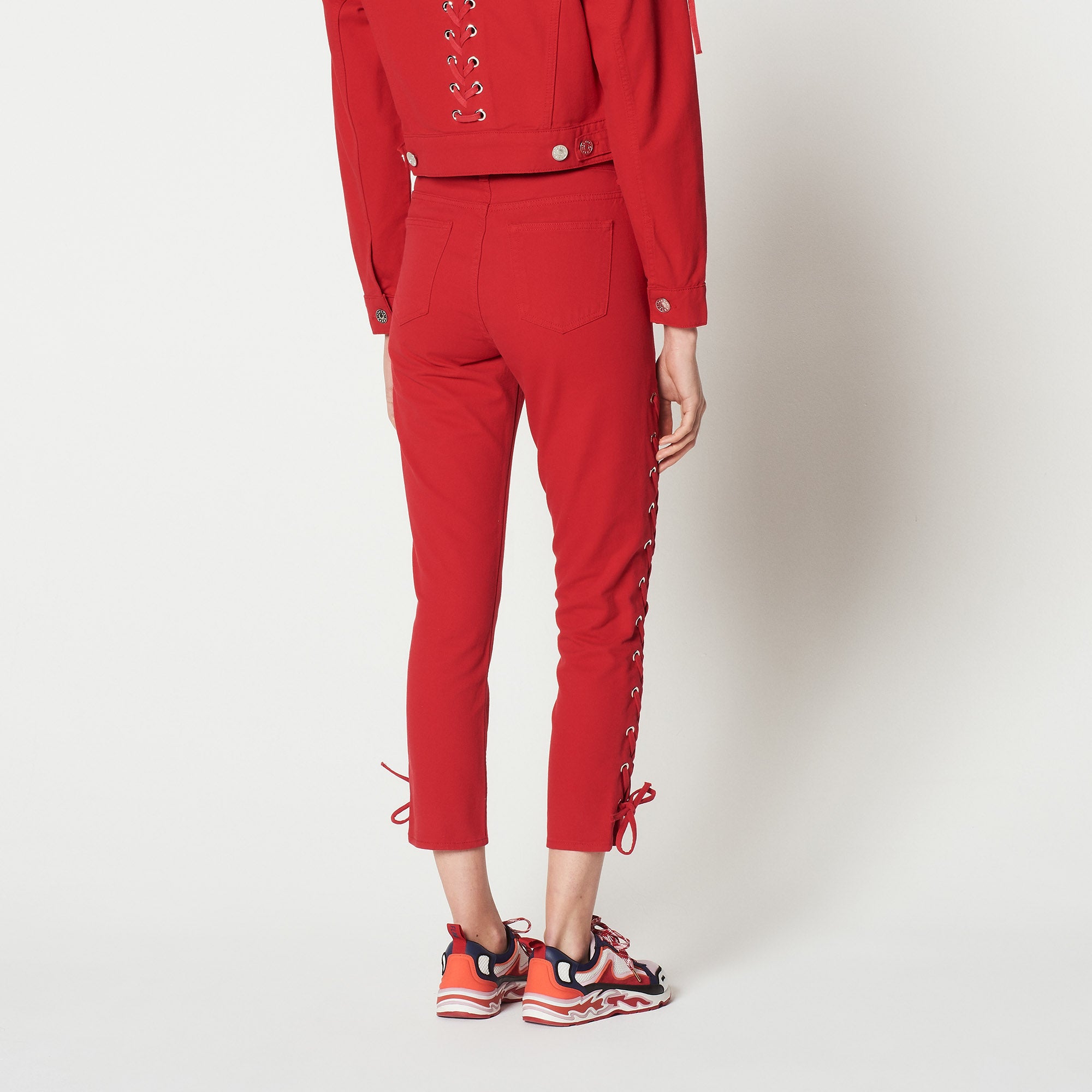 Pantalon en coton avec laçage Sandro seconde main