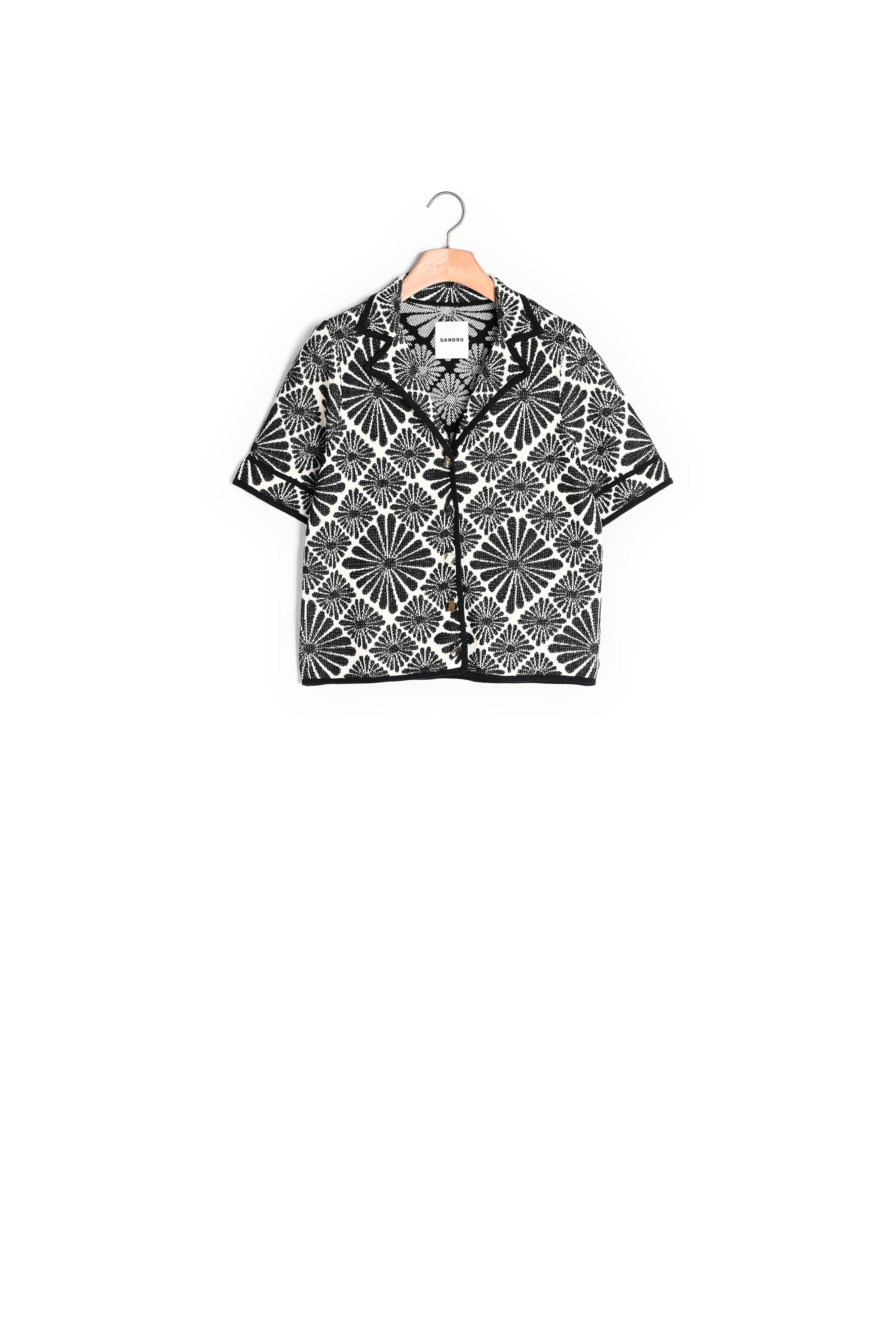 Cardigan jacquard fleurs Sandro seconde main