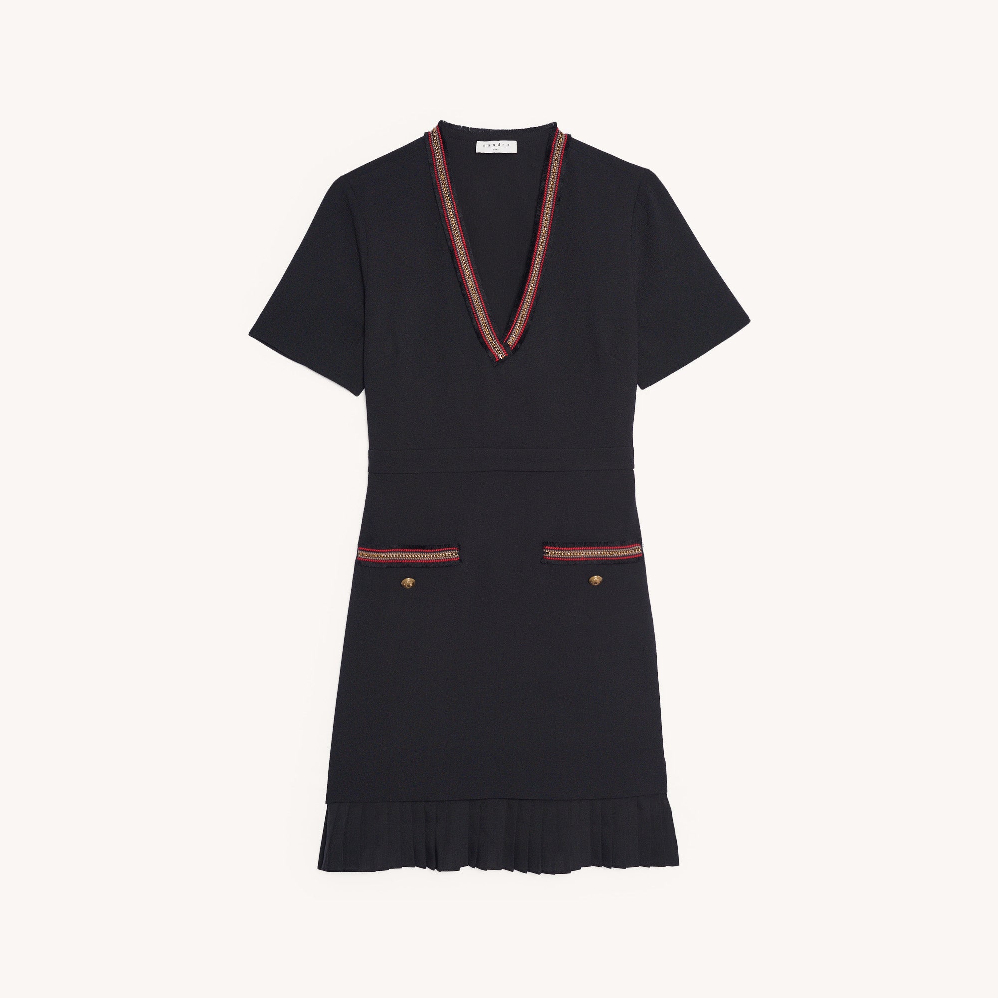 Robe courte ornée de galons Sandro seconde main