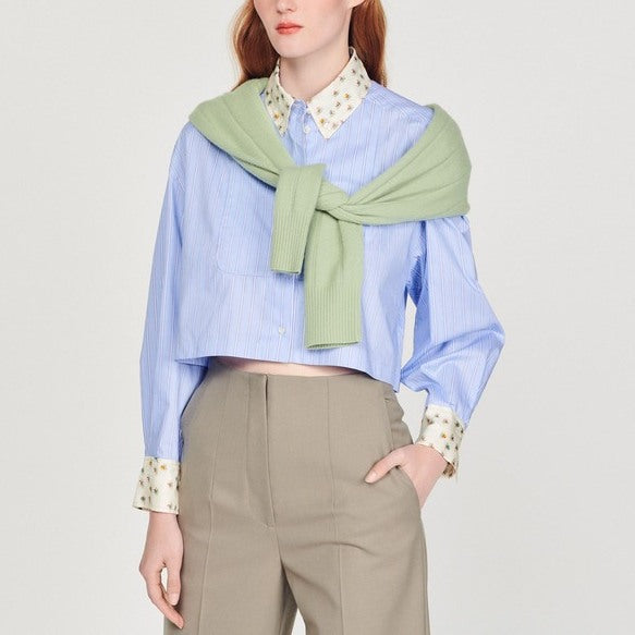 Chemise courte à col imprimé Sandro seconde main