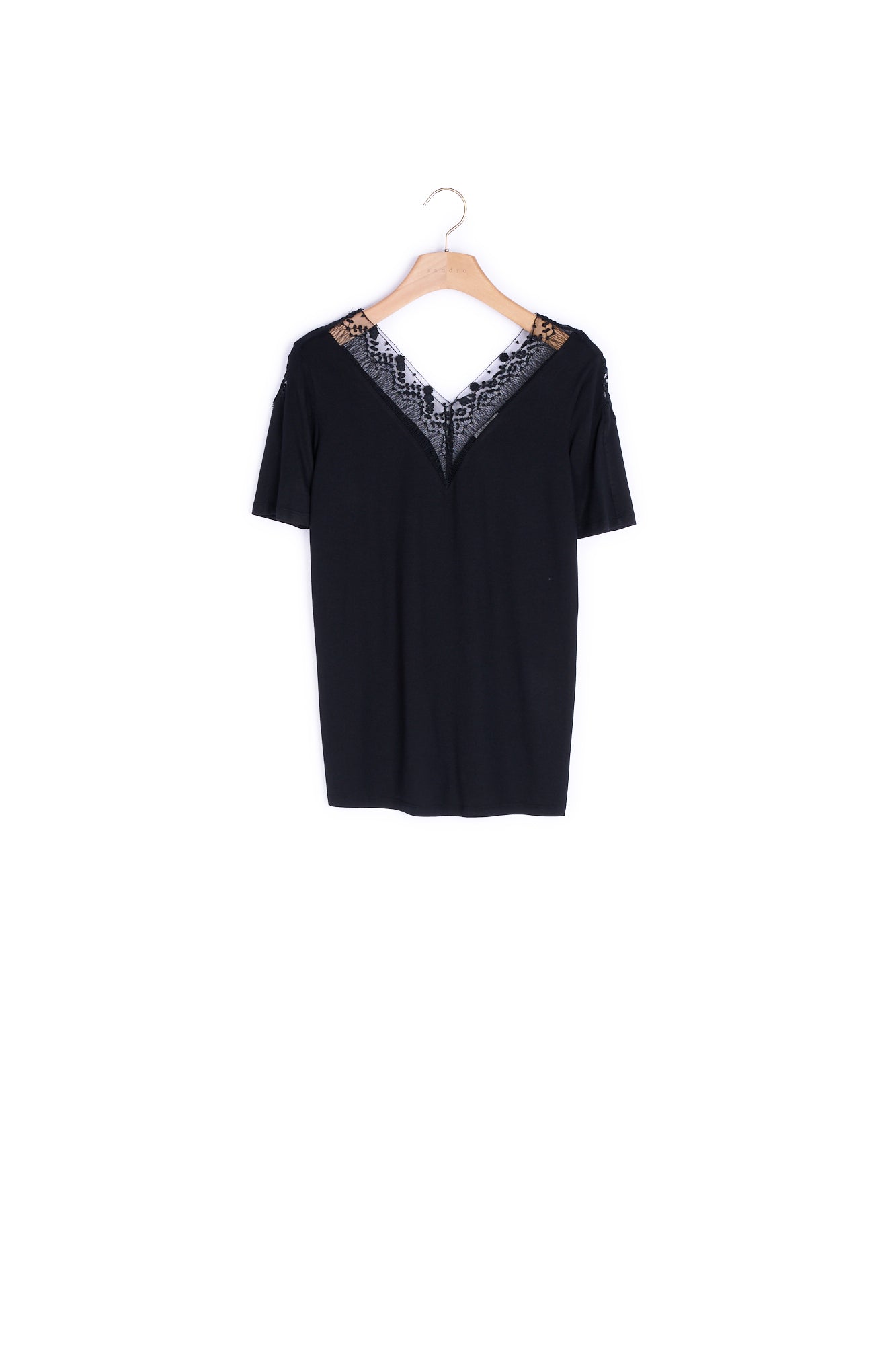 Top à manches courtes,  détails dentelle Sandro seconde main