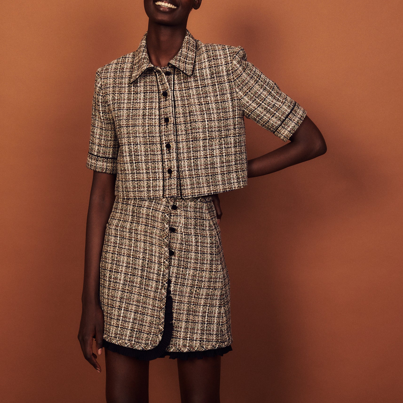 Veste courte en tweed Sandro seconde main