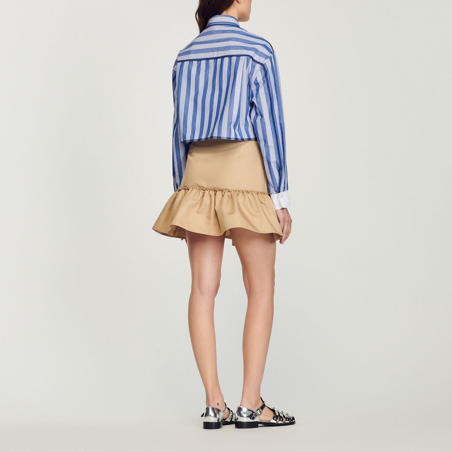 Chemise courte à rayures Sandro seconde main