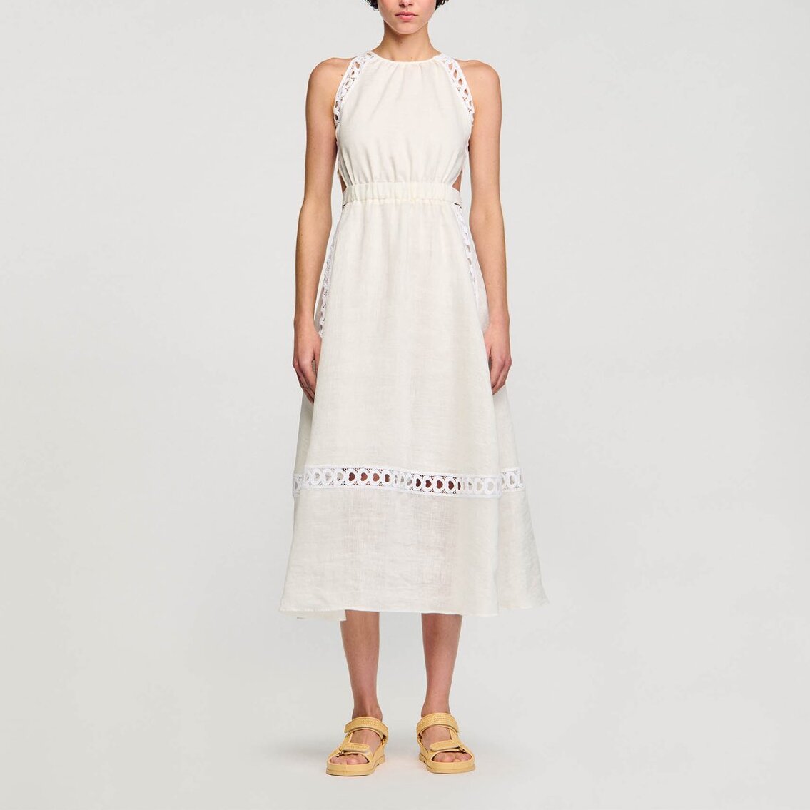 Robe longue en lin Sandro seconde main