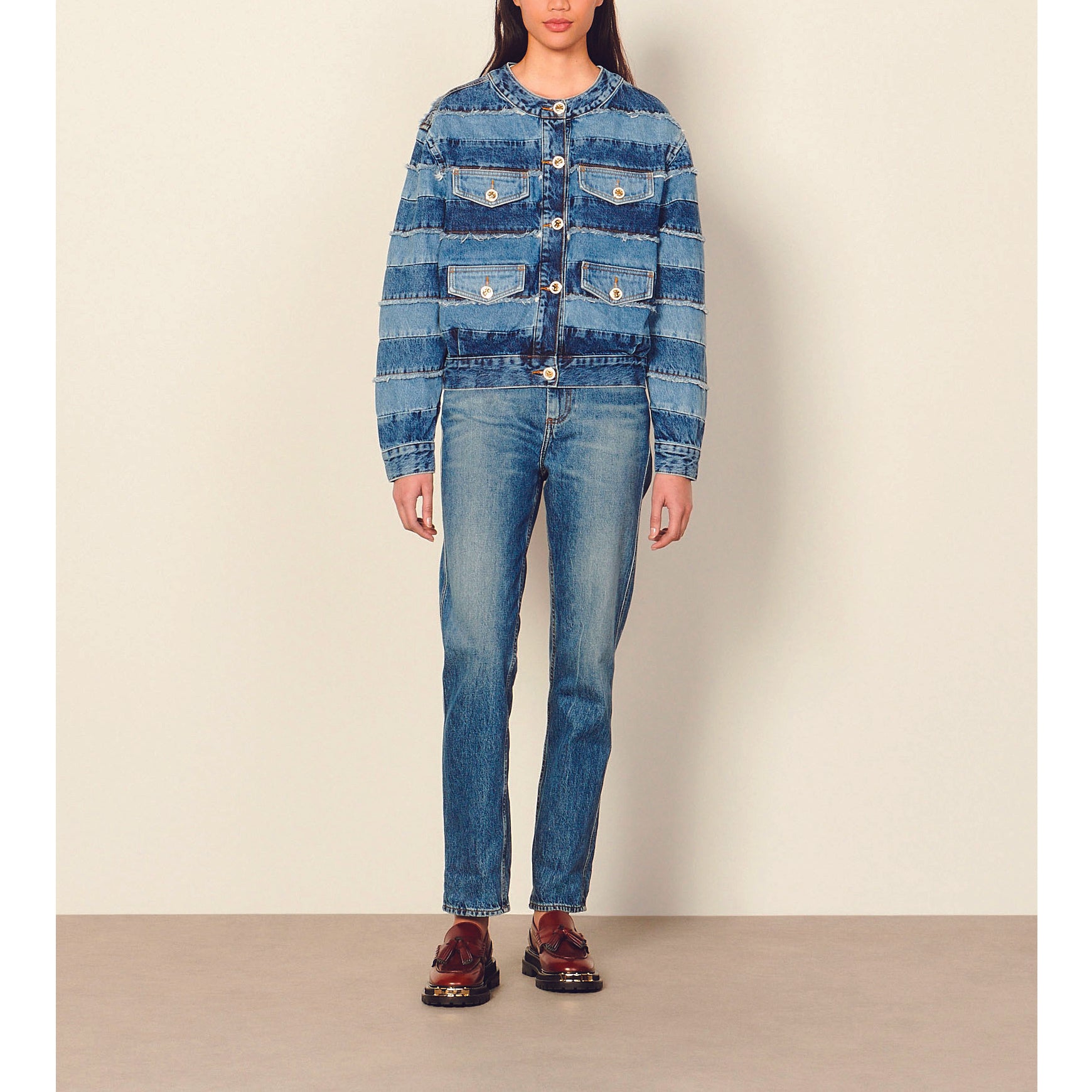 Blouson en Jean court oversize Sandro seconde main