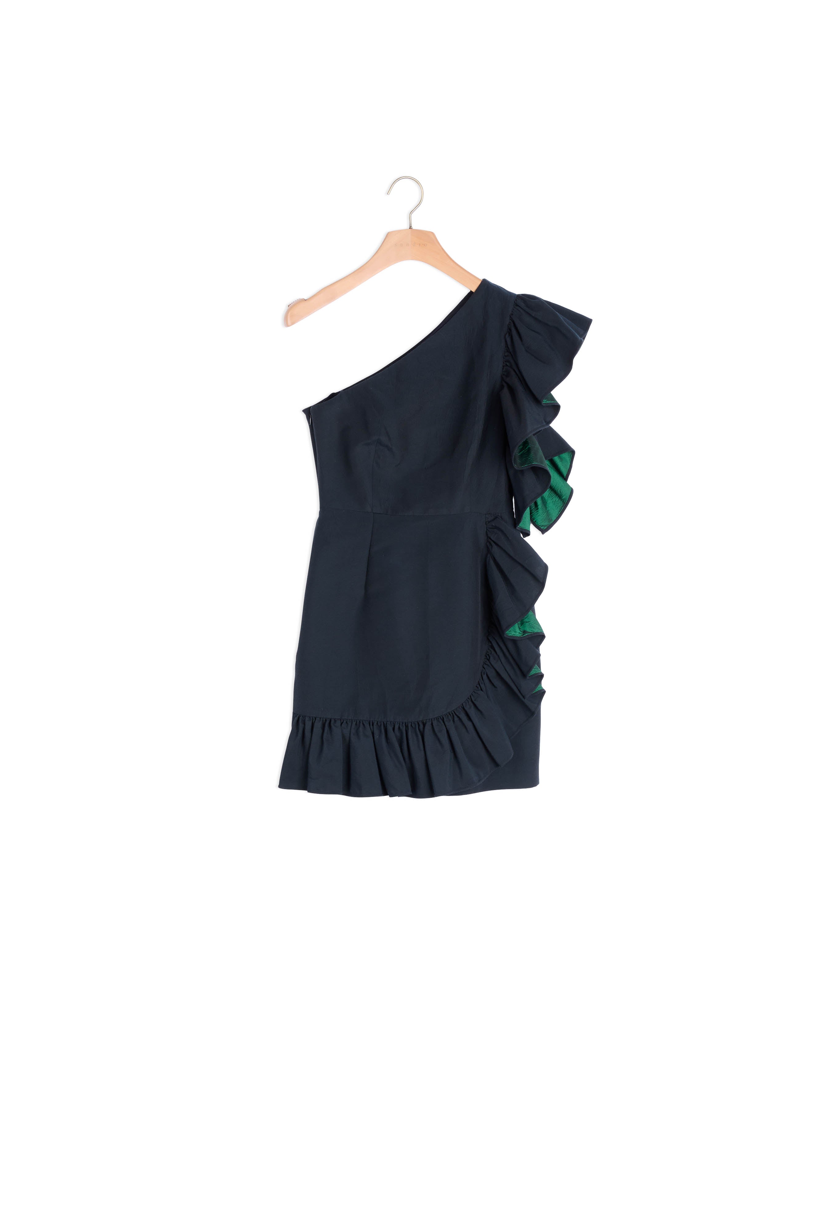 Robe à épaule asymétrique et volants Sandro seconde main