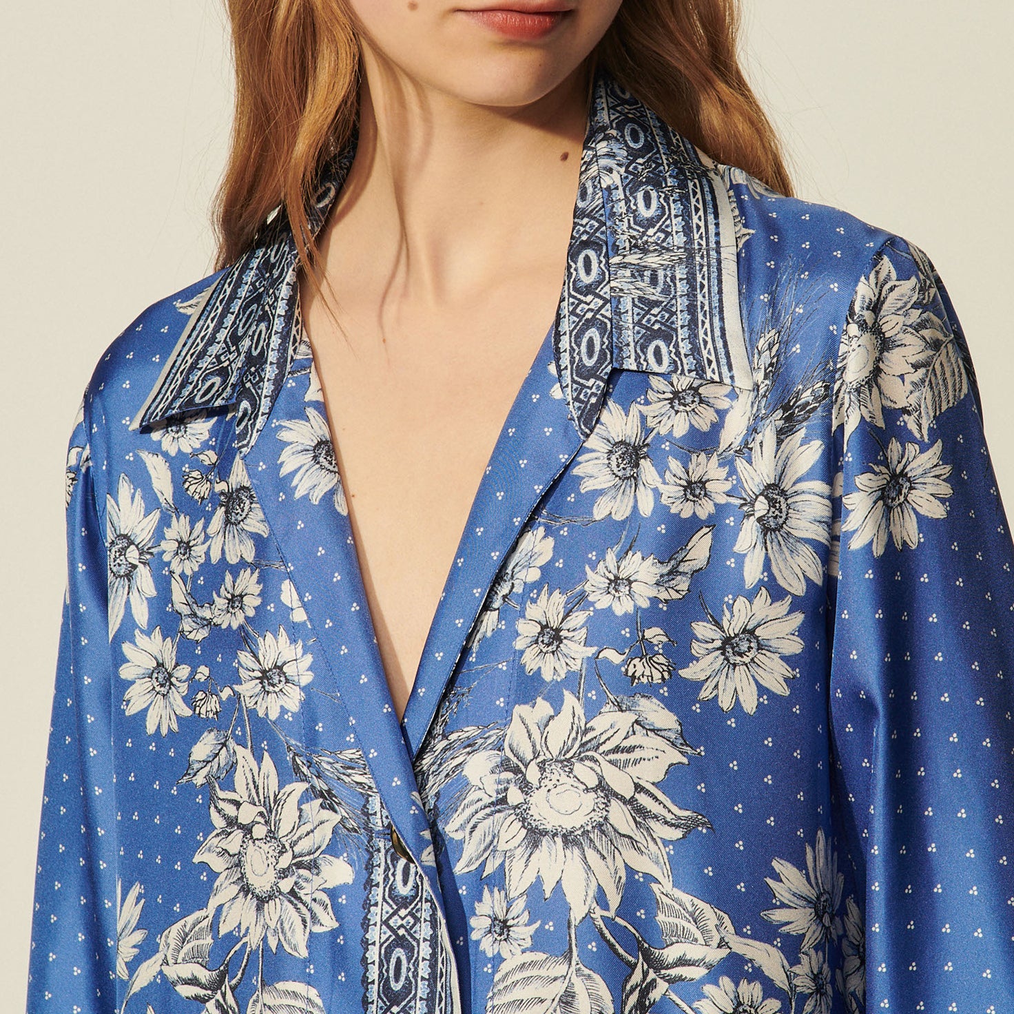 Robe en soie imprimée Sandro seconde main