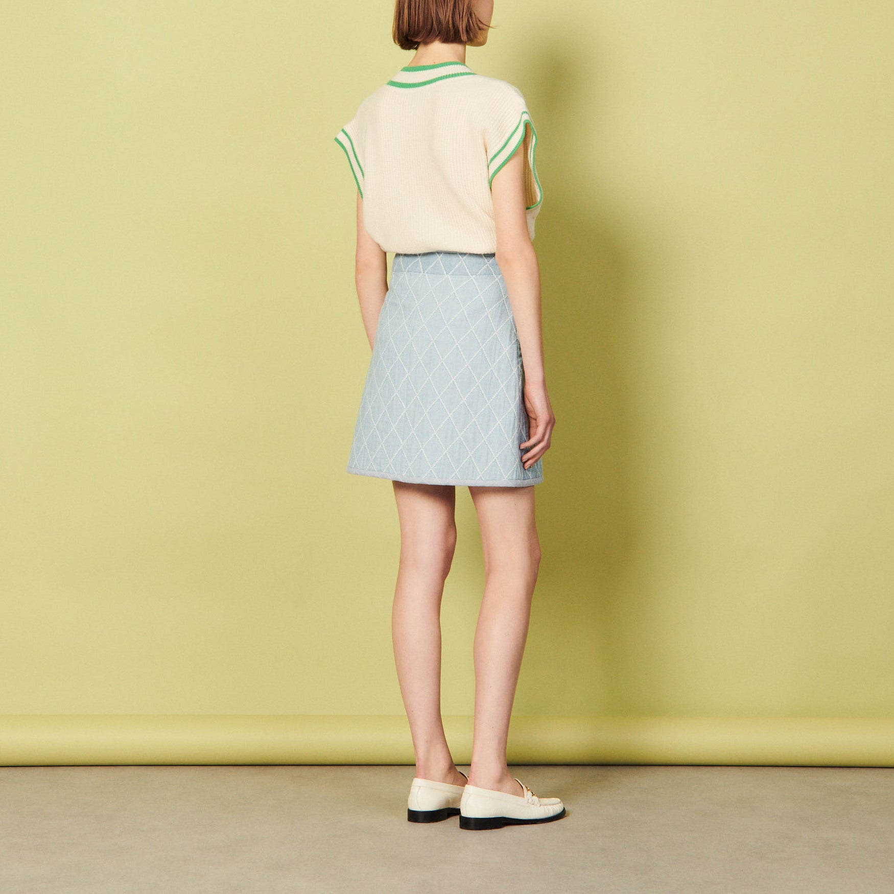 Jupe courte à surpiqures Sandro seconde main