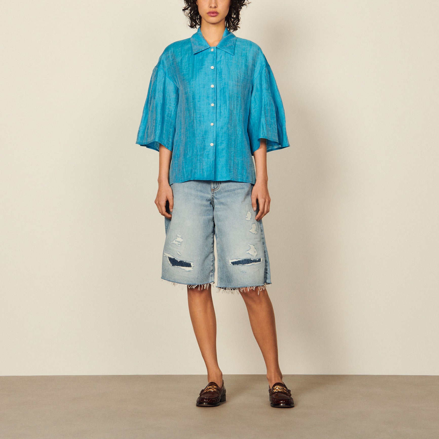 Chemise fluide en soie Sandro seconde main