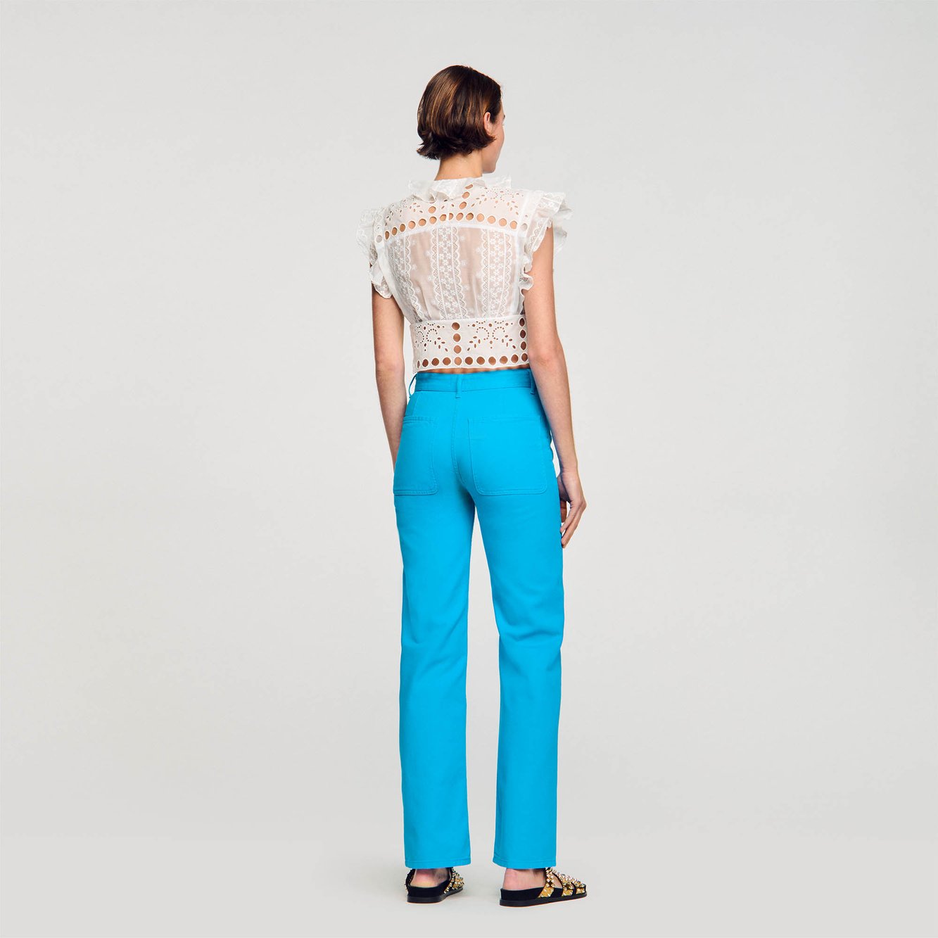 Top court à volants Sandro seconde main