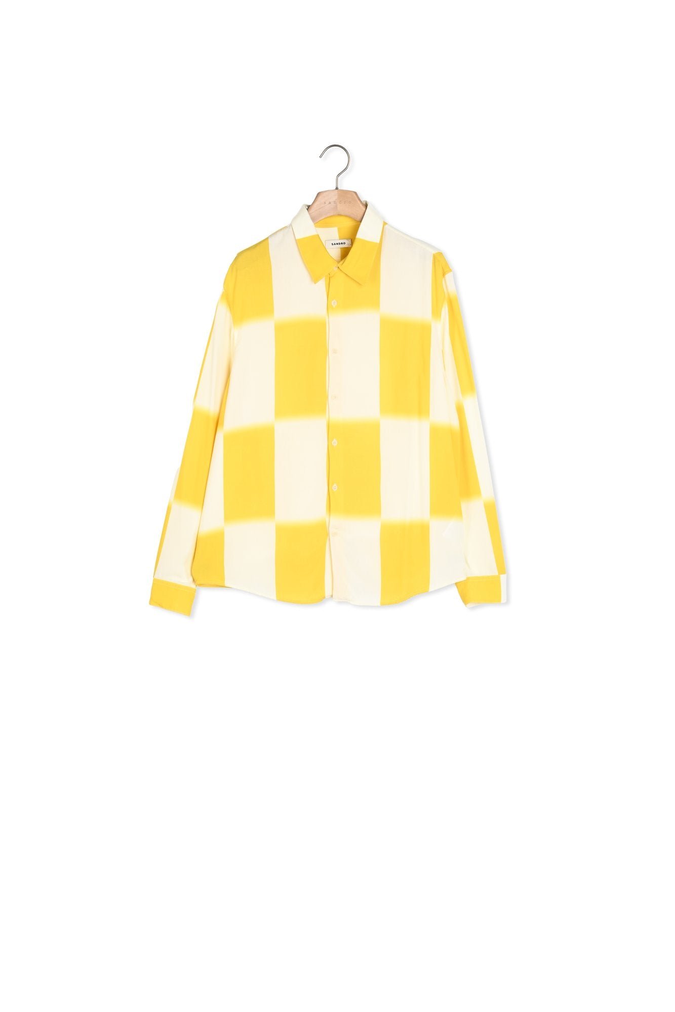 Chemise imprimé écru et jaune Sandro seconde main