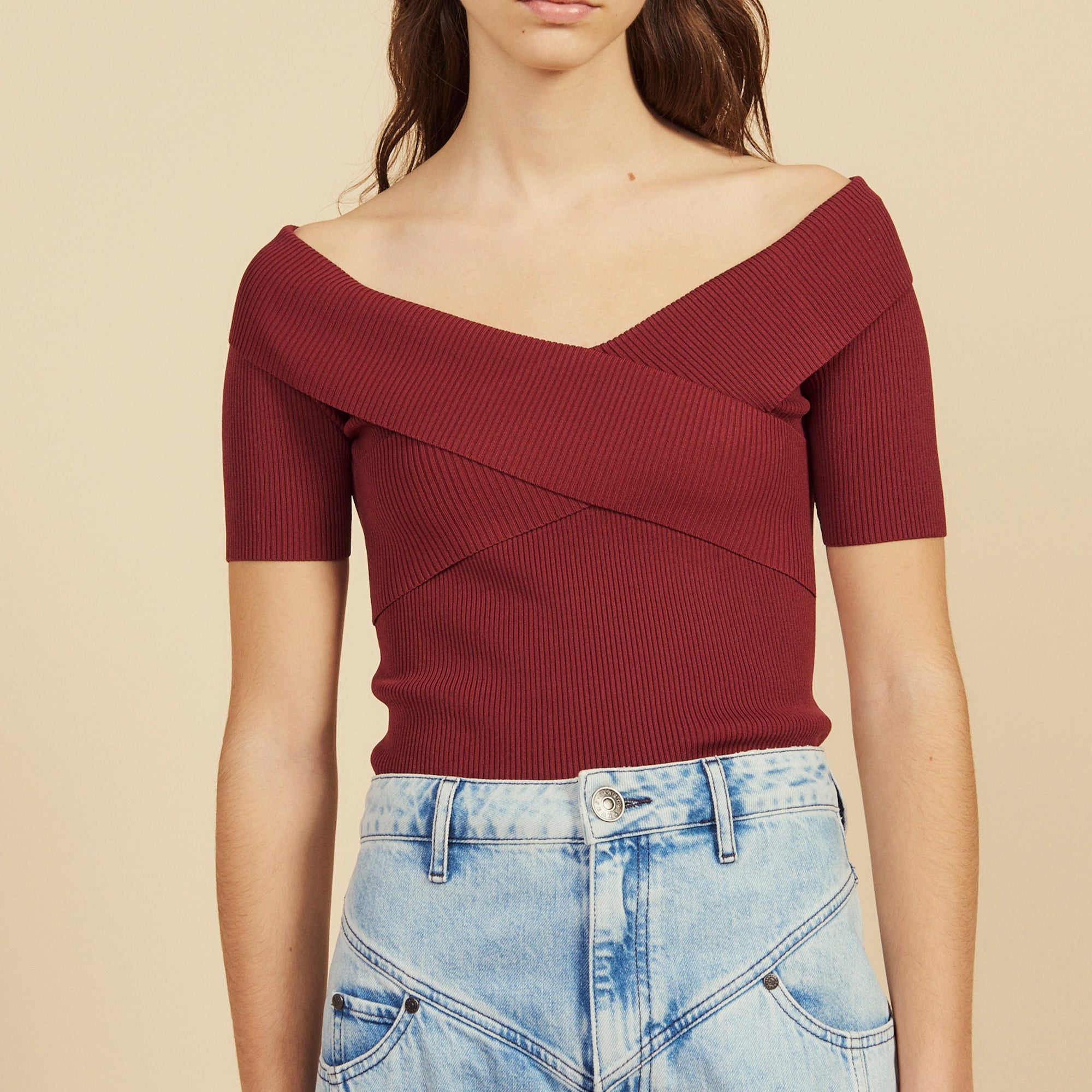 Top en Maille à encolure croisée Sandro seconde main