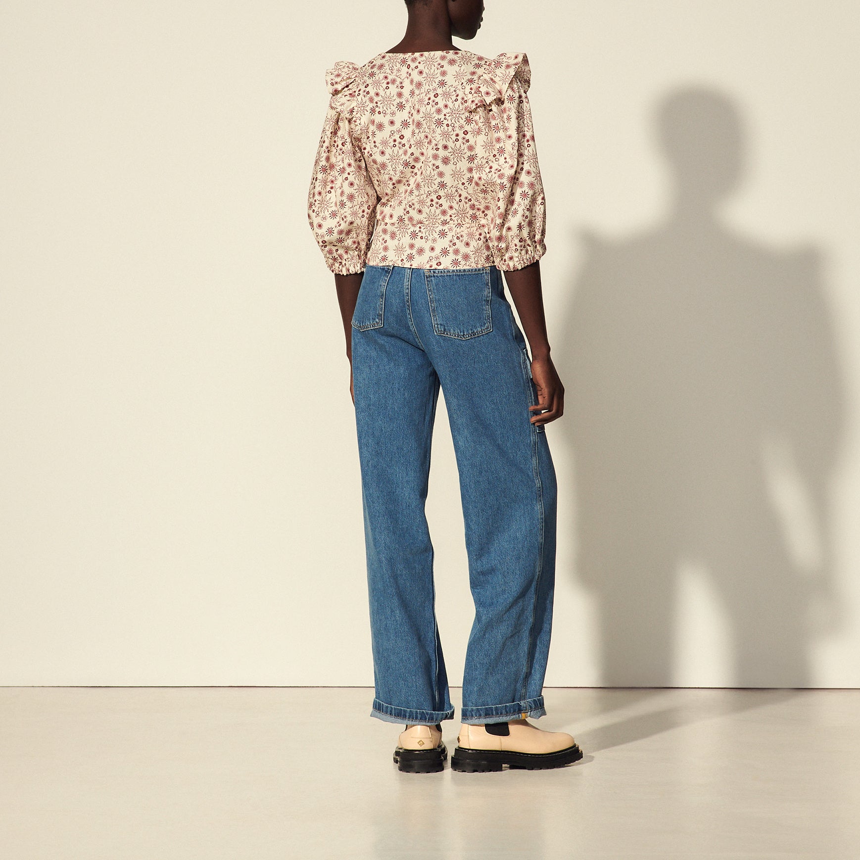 Chemise courte imprimée Sandro seconde main