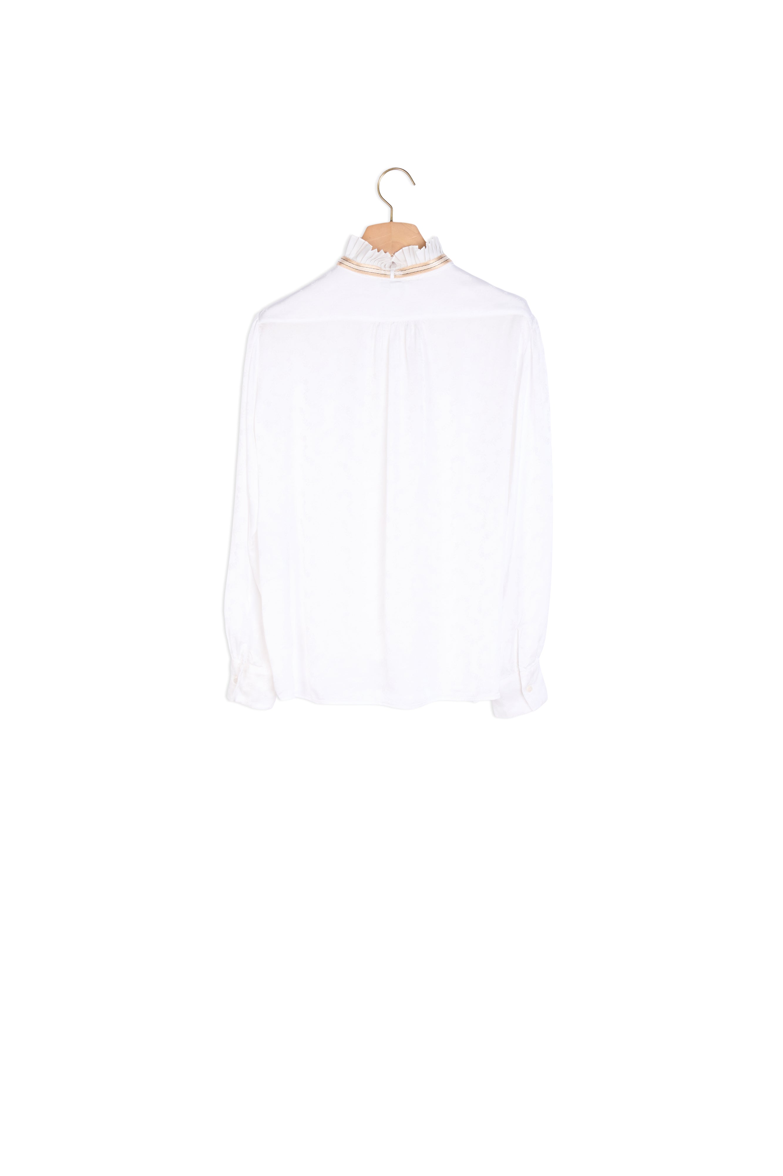 Chemise en jacquard et col plissé Sandro seconde main