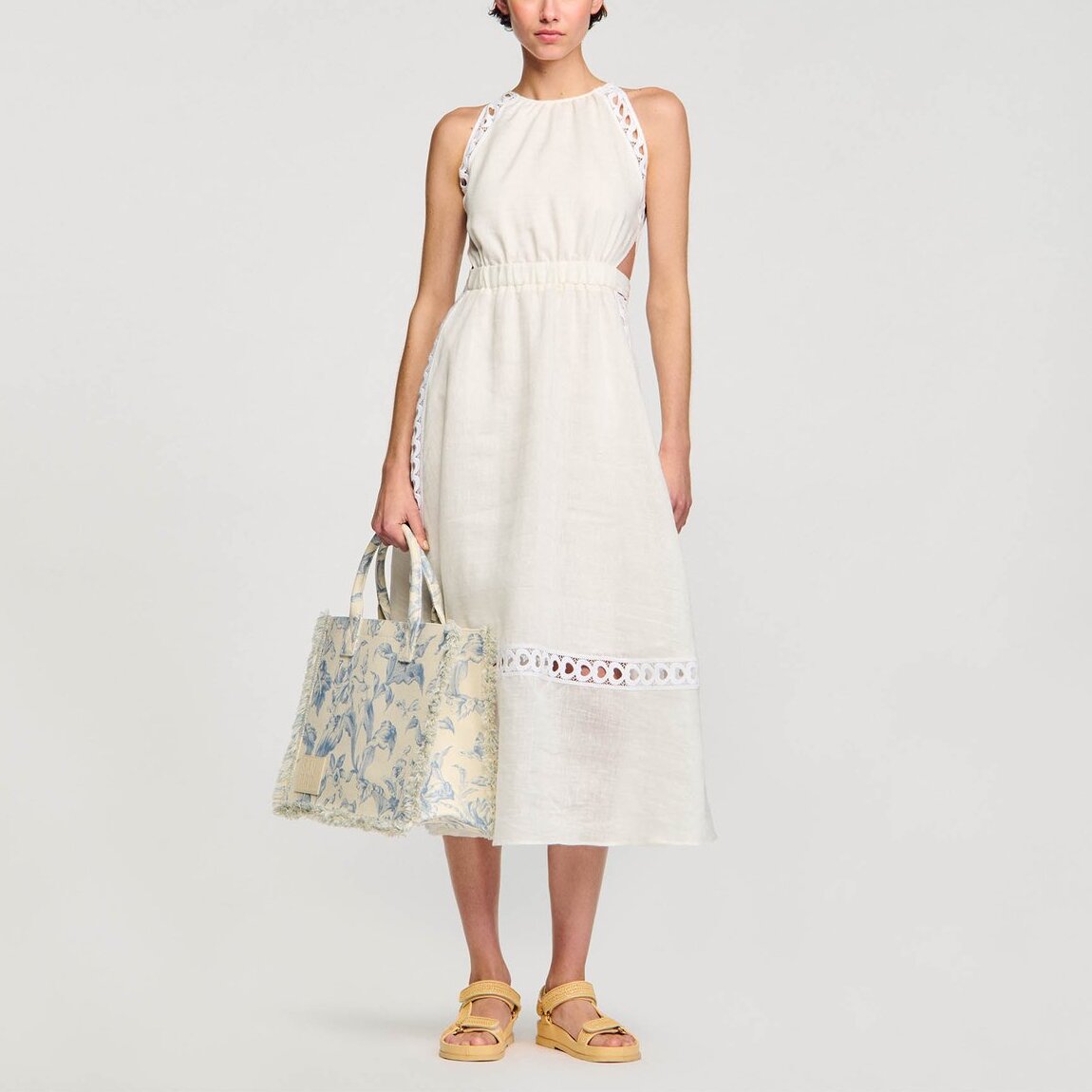 Robe longue en lin Sandro seconde main