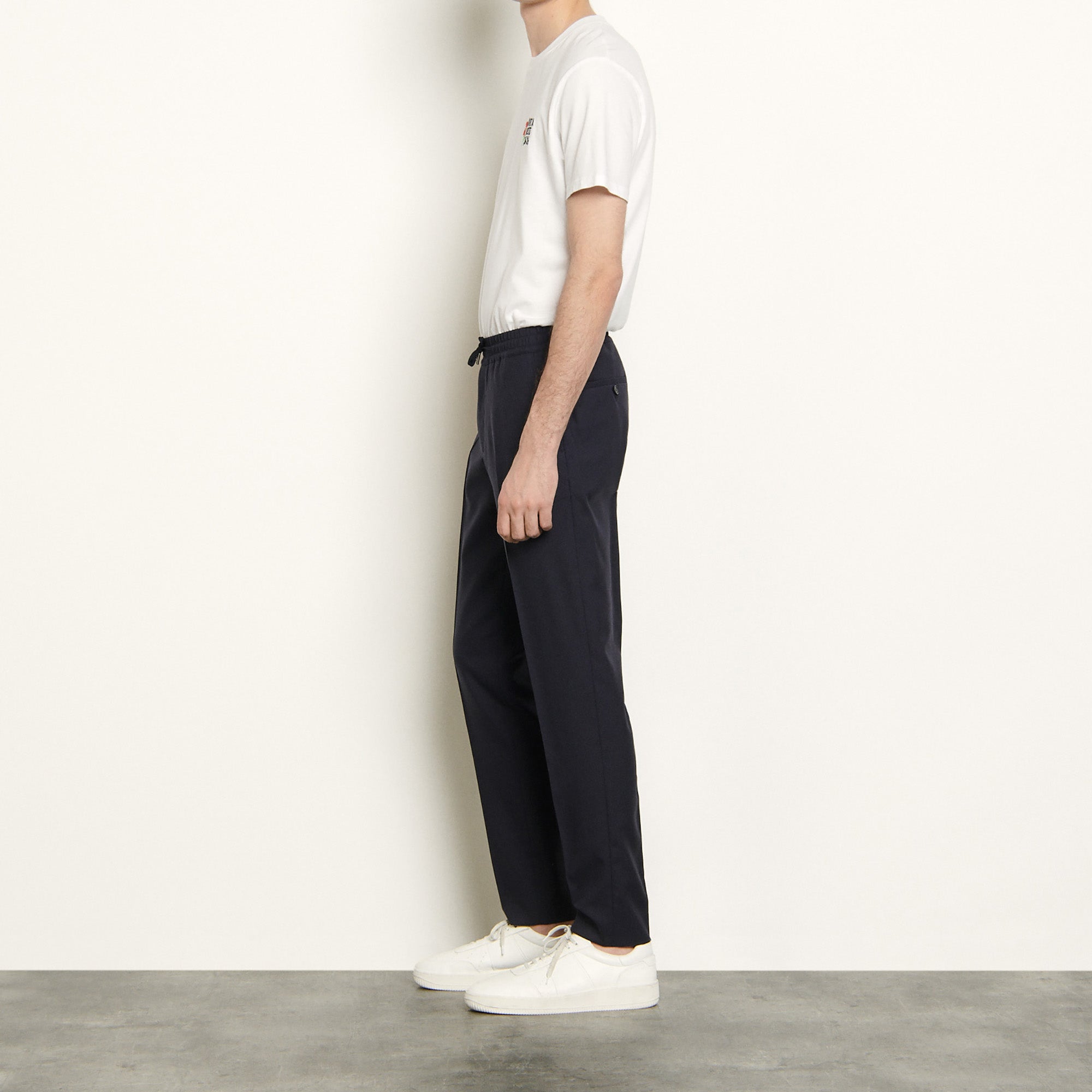 Pantalon en laine à taille élastiquée Sandro seconde main