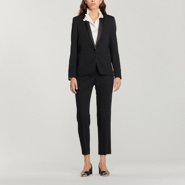 Veste de smoking à empiècement satin Sandro seconde main