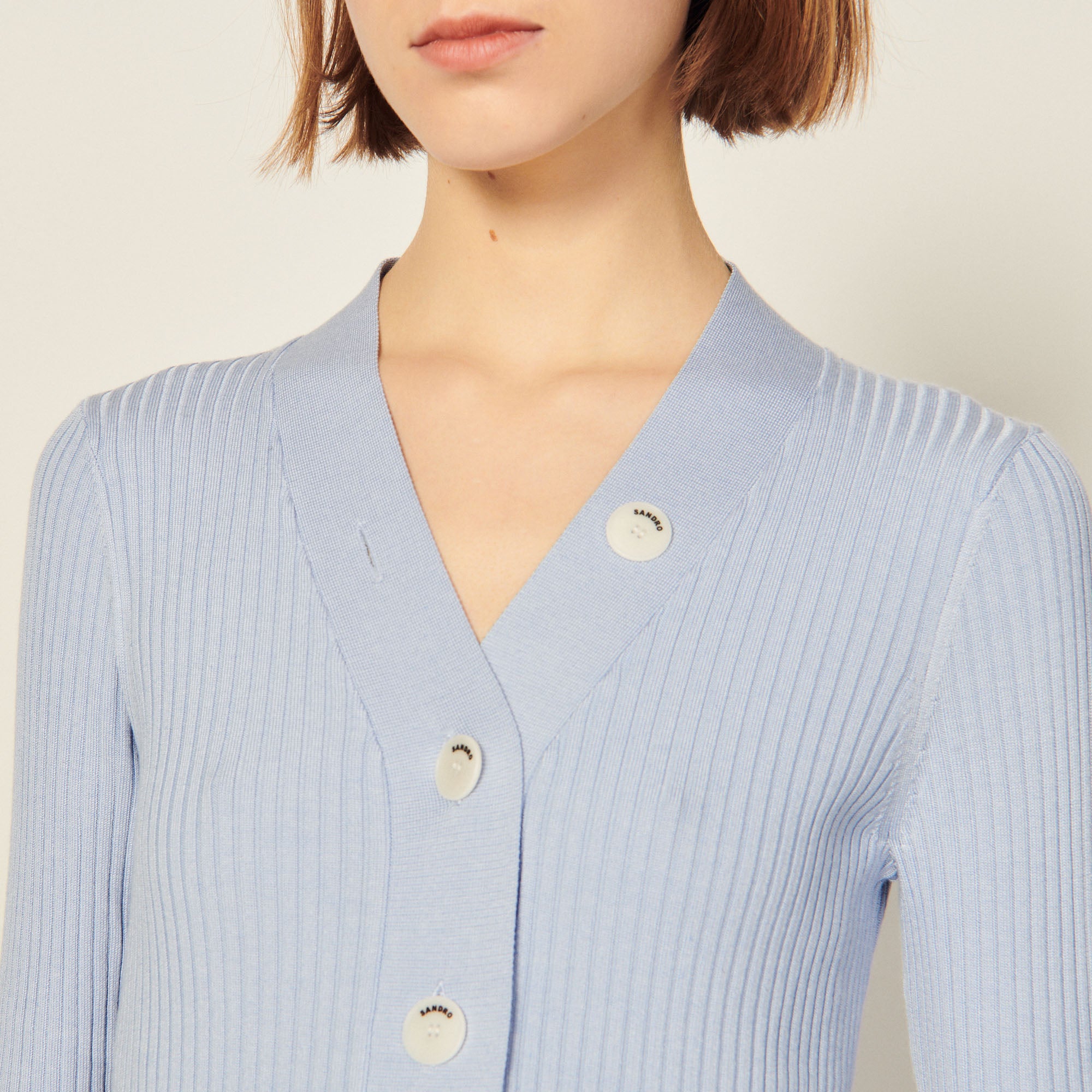 Cardigan en Maille fine côtelée Sandro seconde main