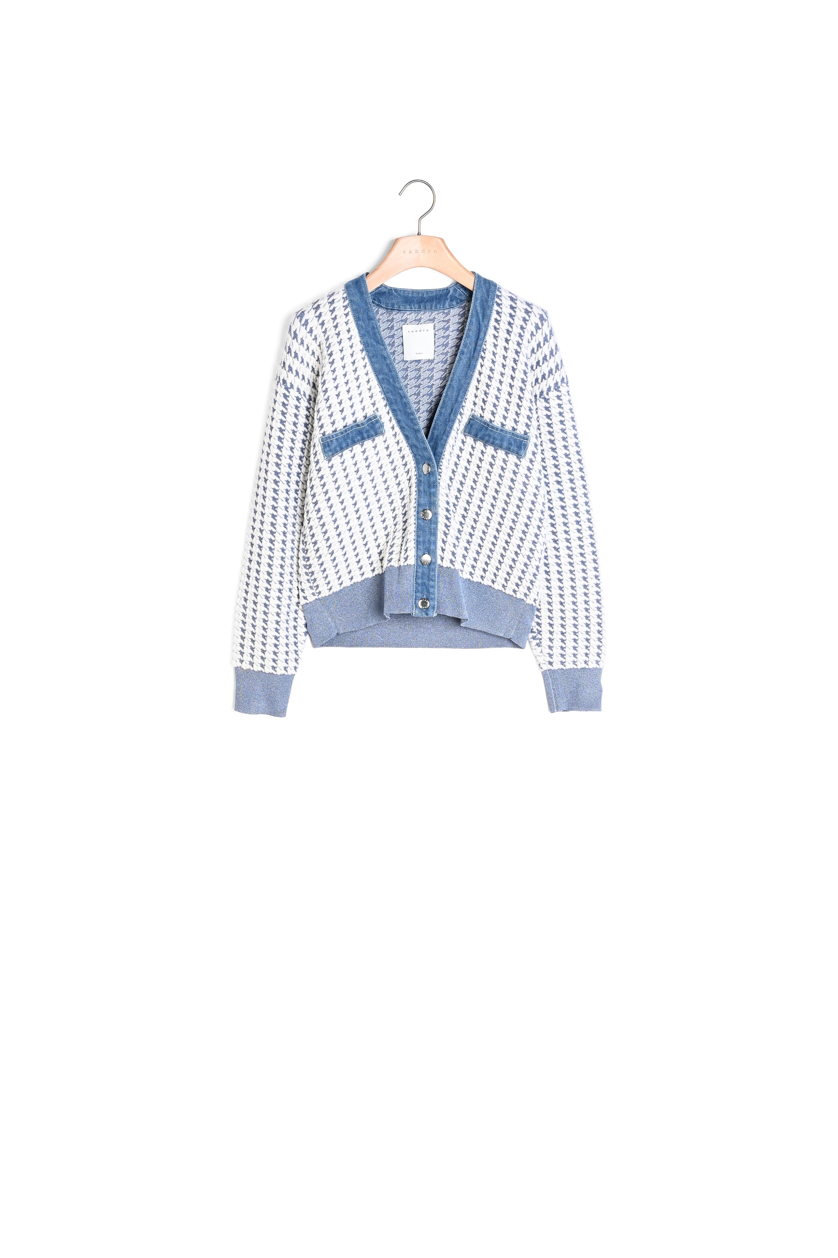 Cardigan court en tweed et Jean Sandro seconde main