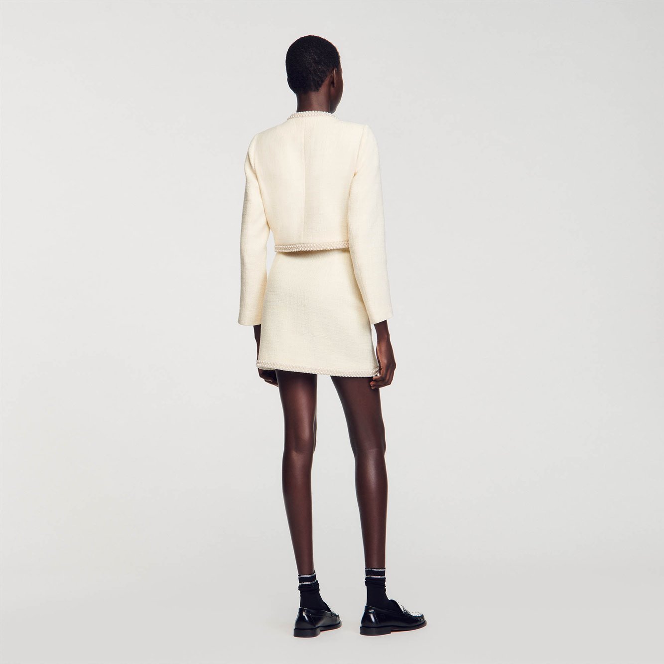 Jupe en tweed perlée Sandro seconde main