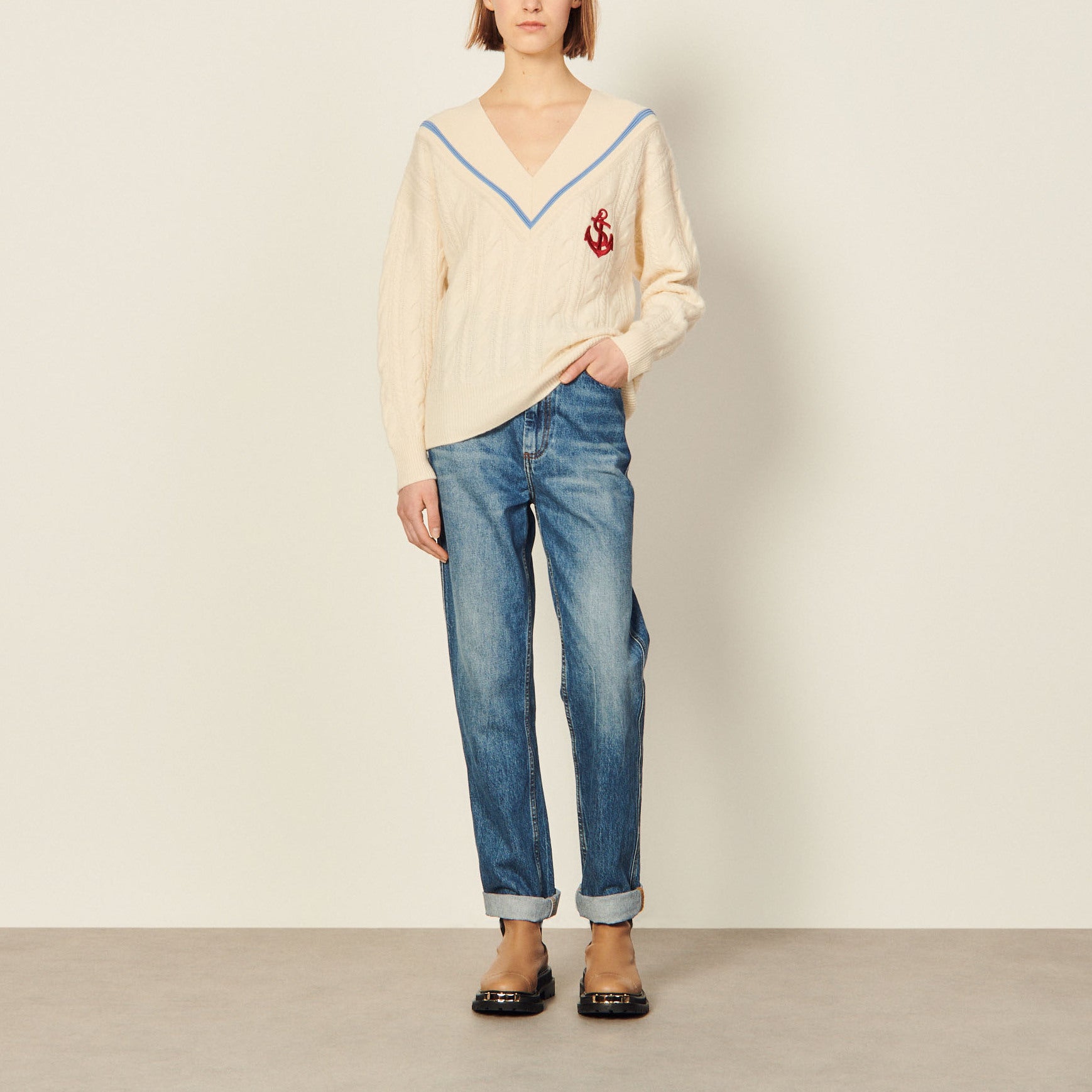 Pull en Maille torsadée Sandro seconde main