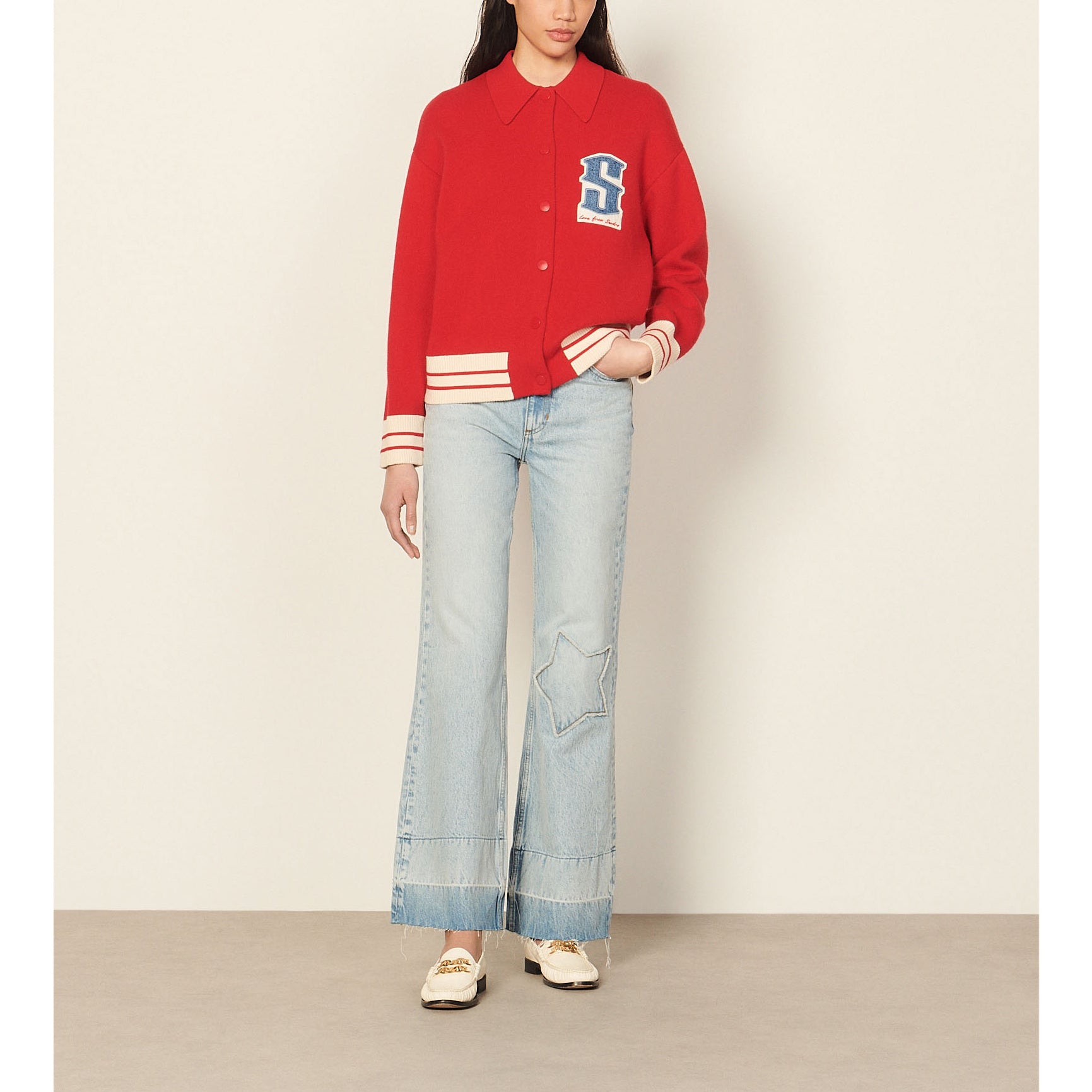 Cardi-coat avec patch Sandro seconde main