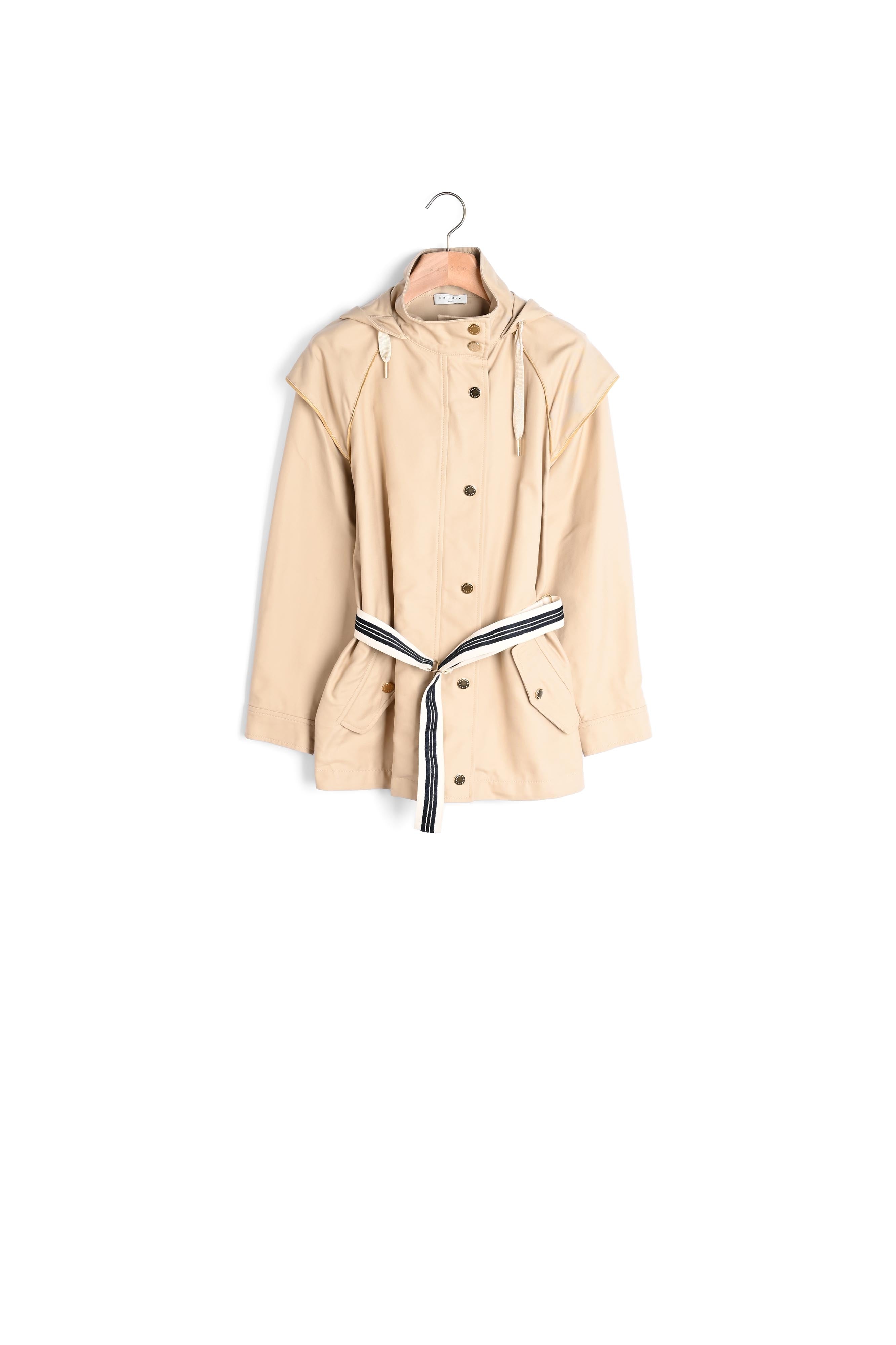 Parka en gabardine de coton Sandro seconde main