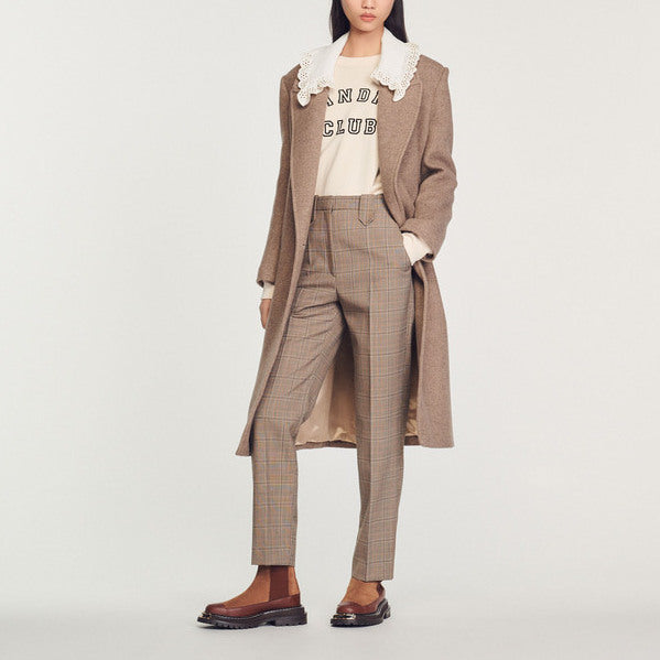 Pantalon droit à carreaux Sandro seconde main