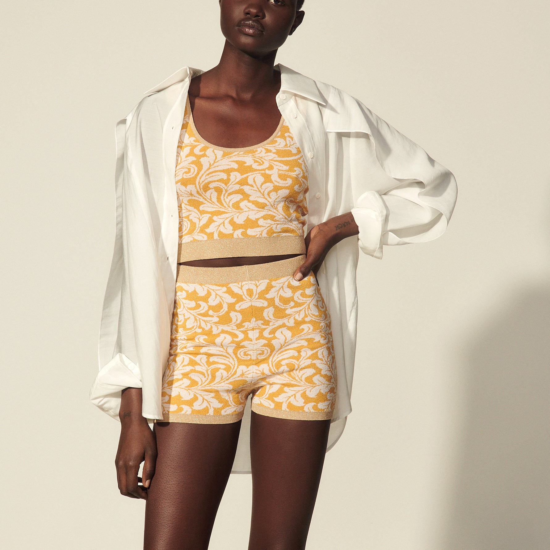 Short en Maille jacquard Sandro seconde main