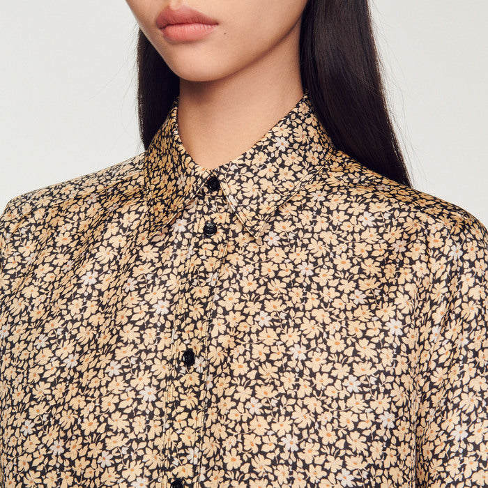 Chemise imprimée en soie Sandro seconde main