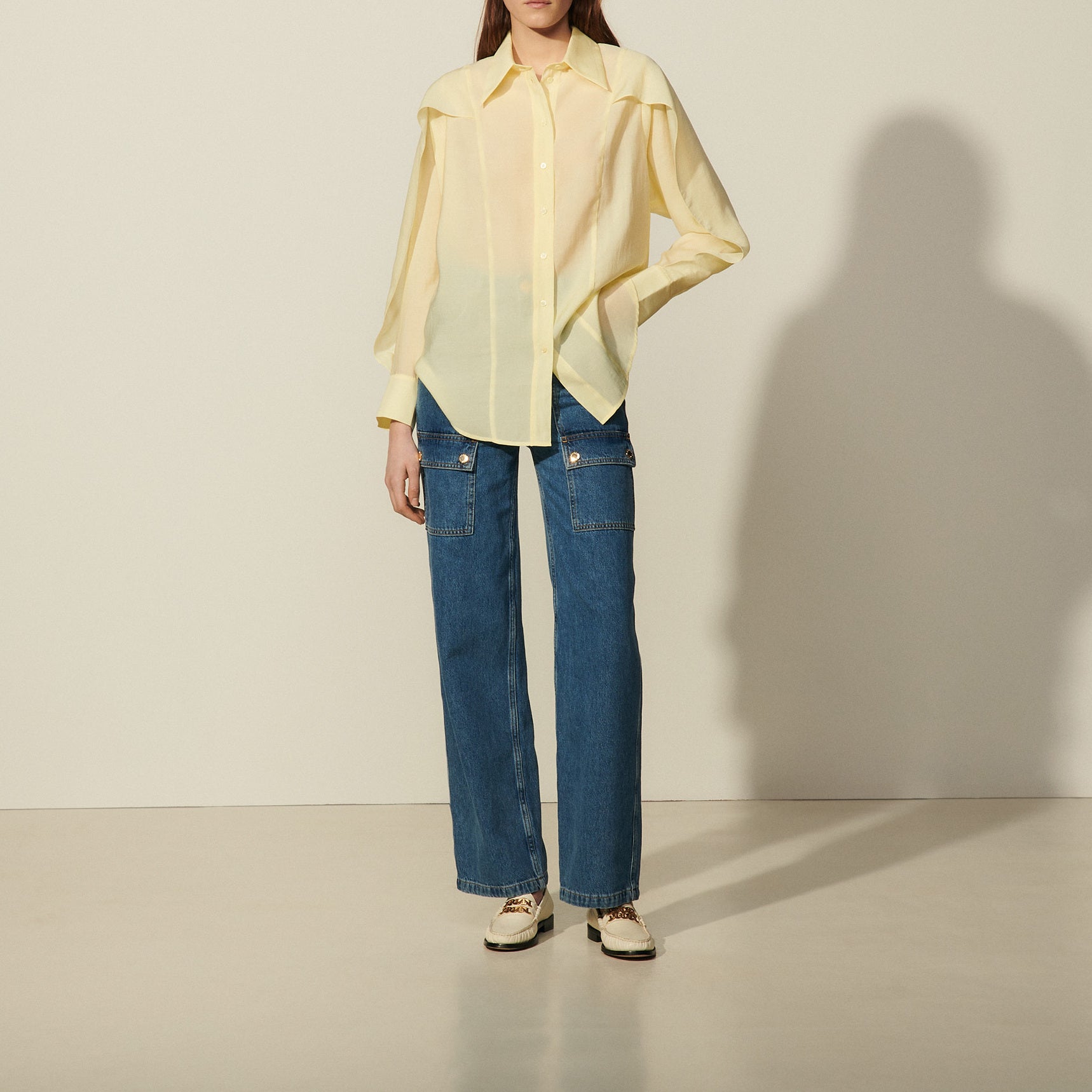 Chemise cape volantée oversize Sandro seconde main