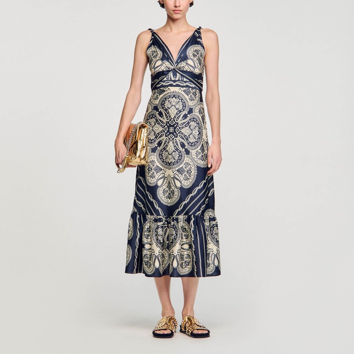 Robe longue imprimée Sandro seconde main