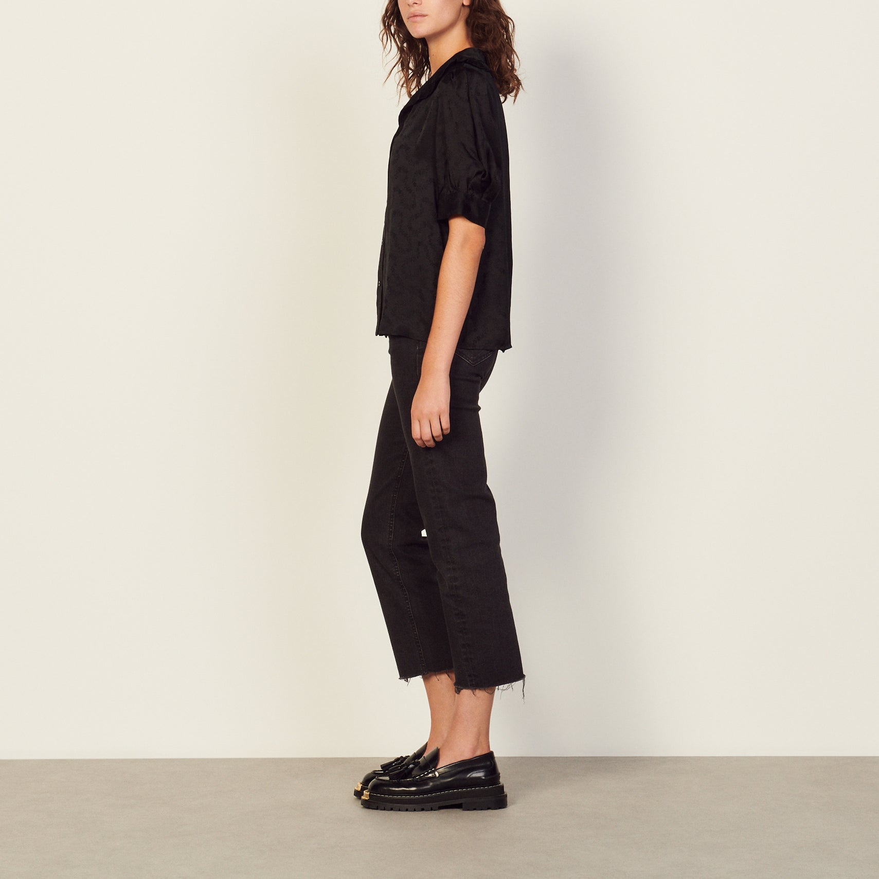 Chemise fluide en jacquard fantaisie Sandro seconde main