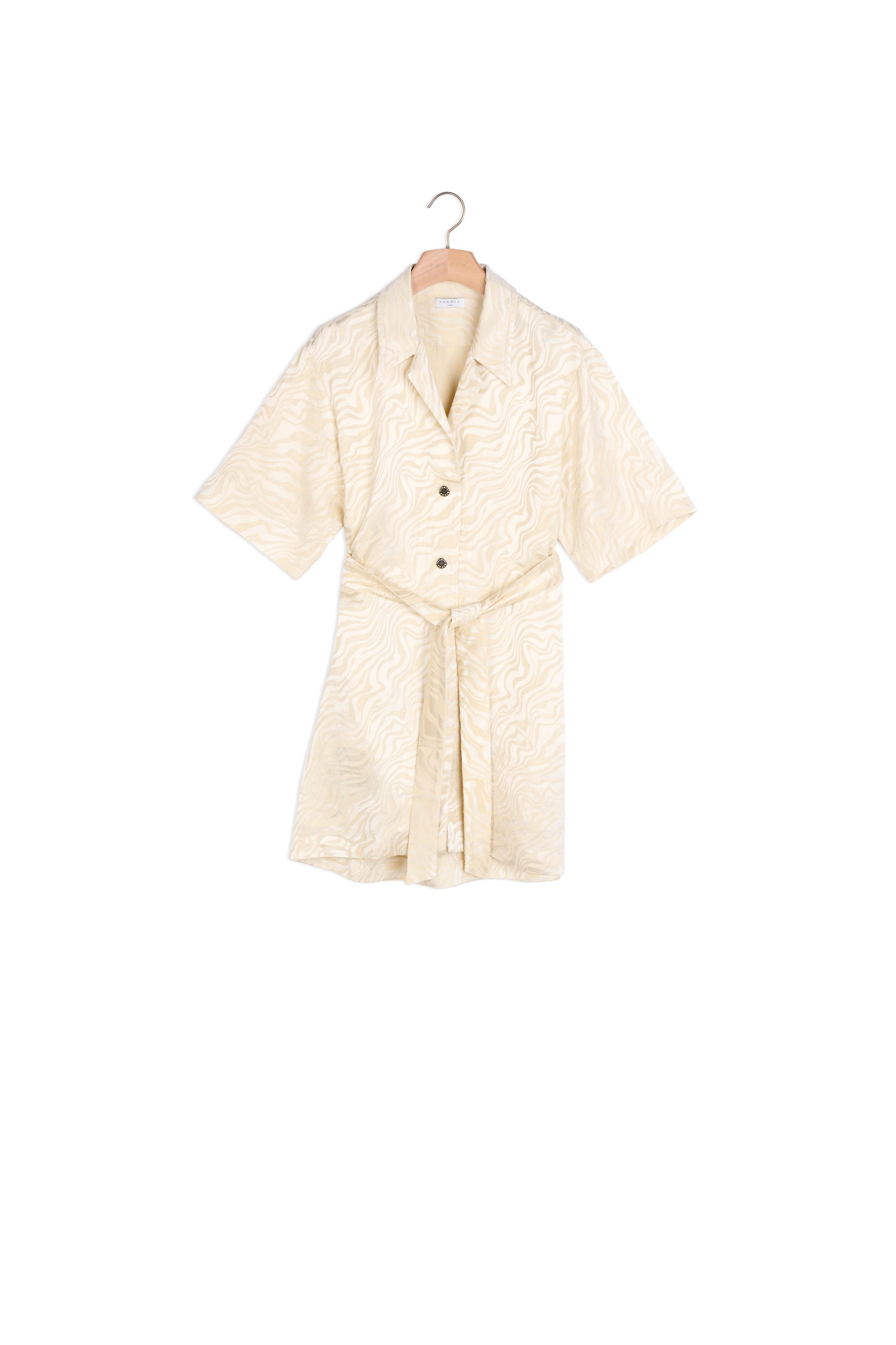 Robe Chemise ceinturée en jacquard Sandro seconde main