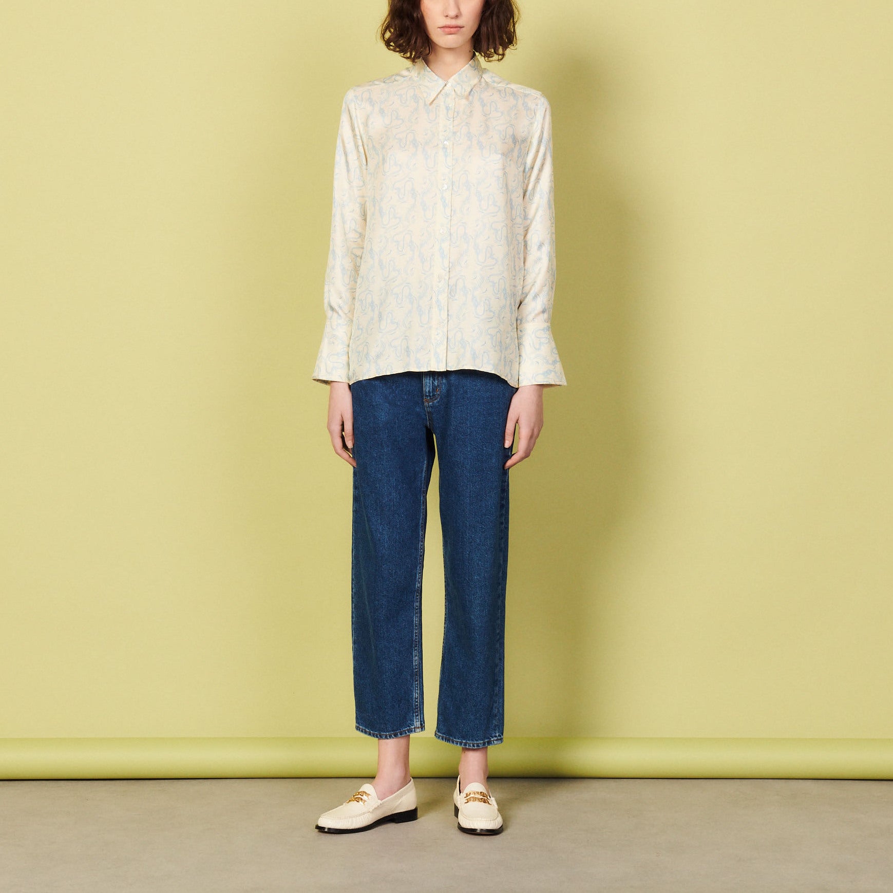 Chemise fluide en soie imprimée Sandro seconde main