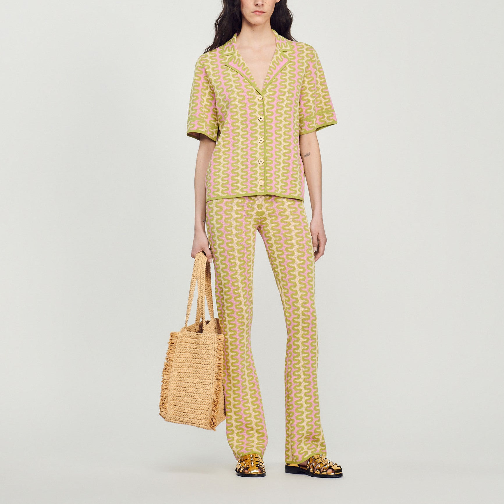 Cardigan en Maille à motifs Sandro seconde main