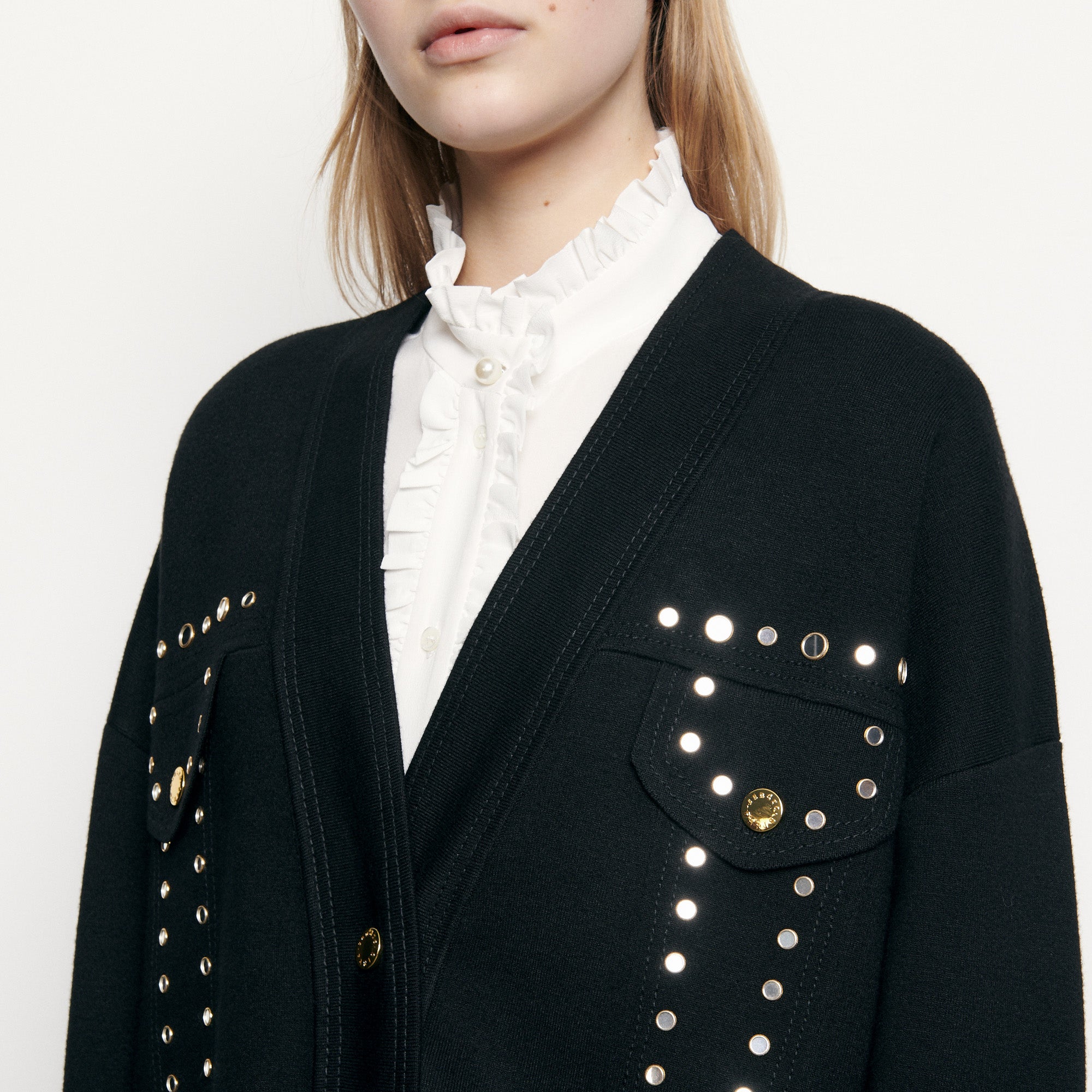 Cardi-coat orné de studs Sandro seconde main