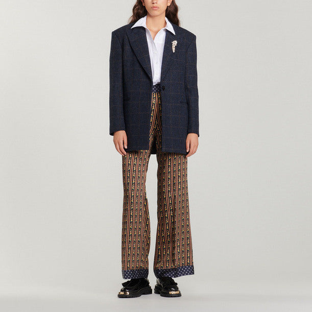 Pantalon fluide à mix d'imprimés Sandro seconde main