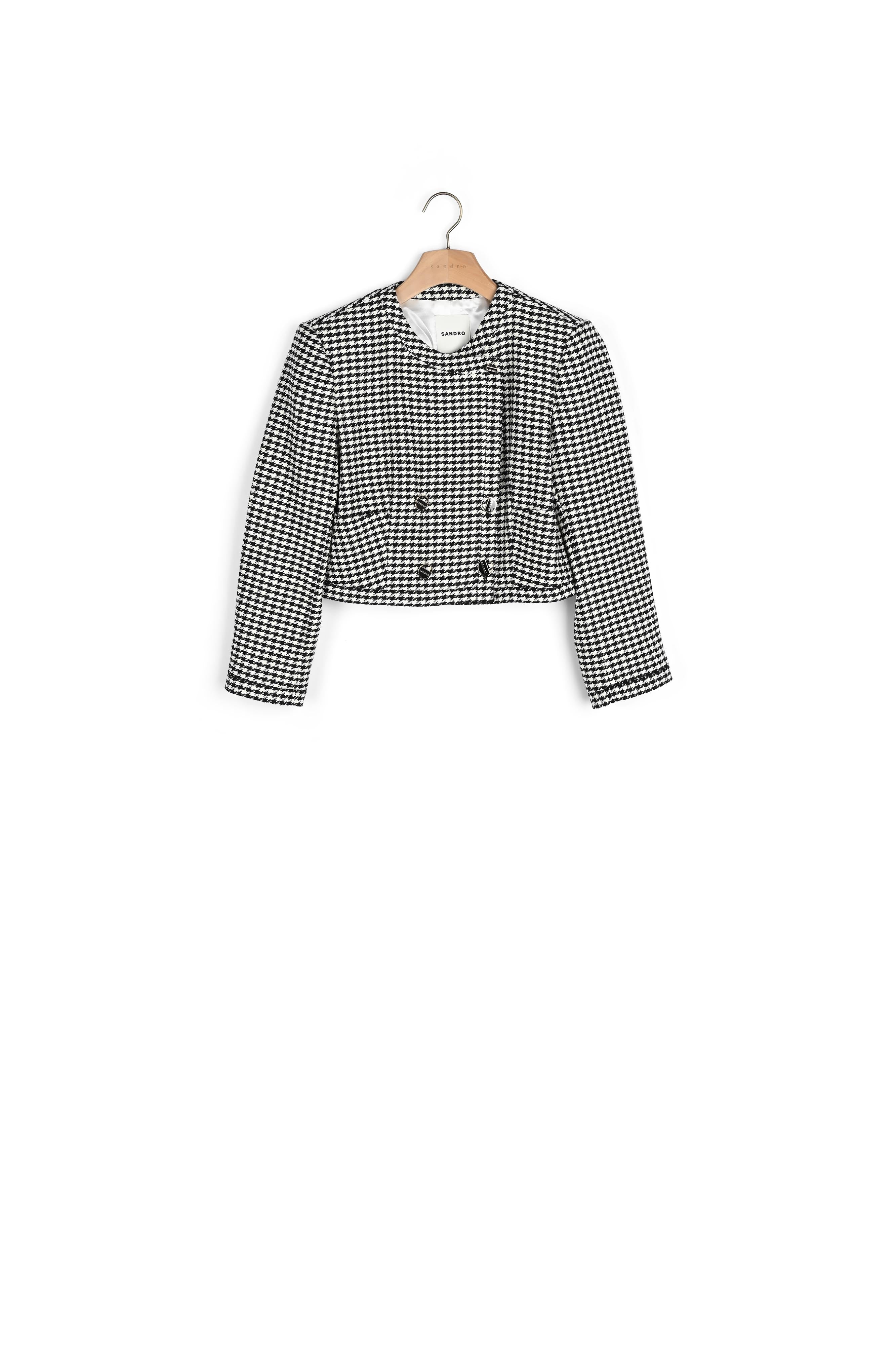 Veste courte pied de poule Sandro seconde main