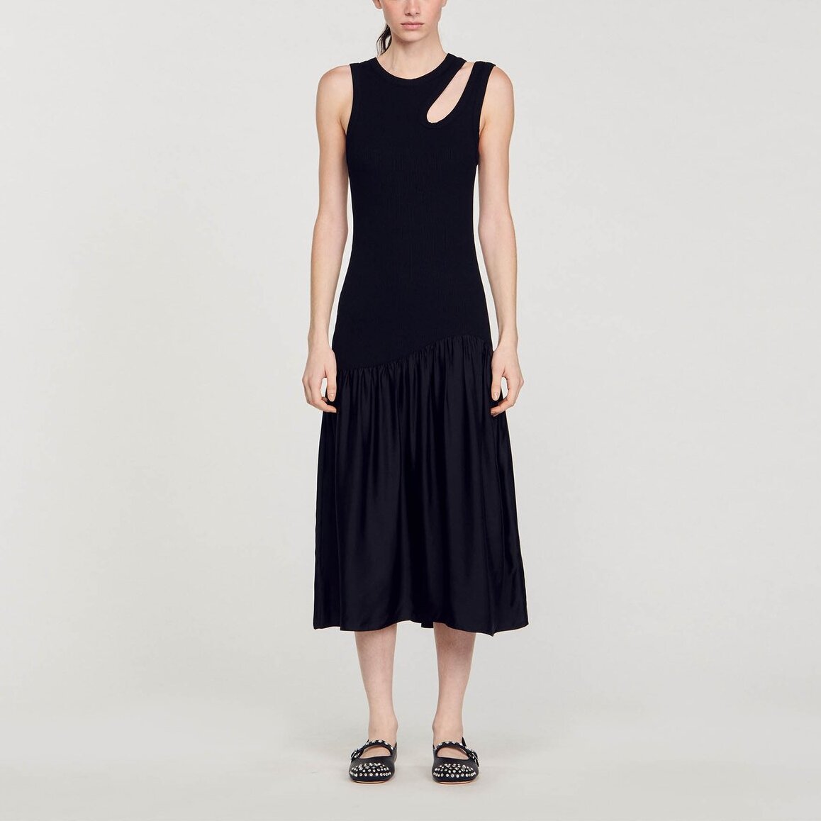 Robe longue bimatières Sandro seconde main