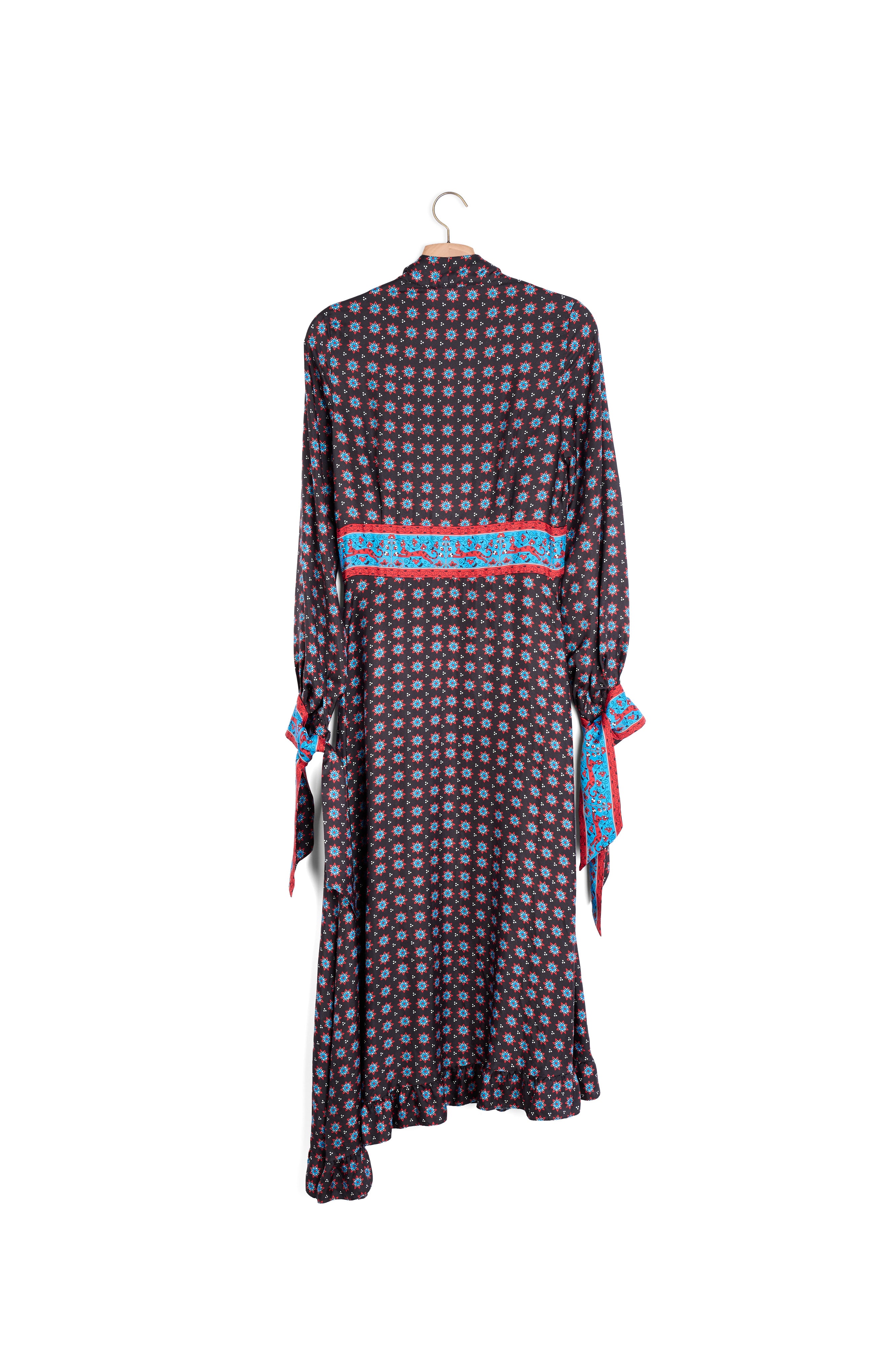 Robe longue en soie imprimée Sandro seconde main