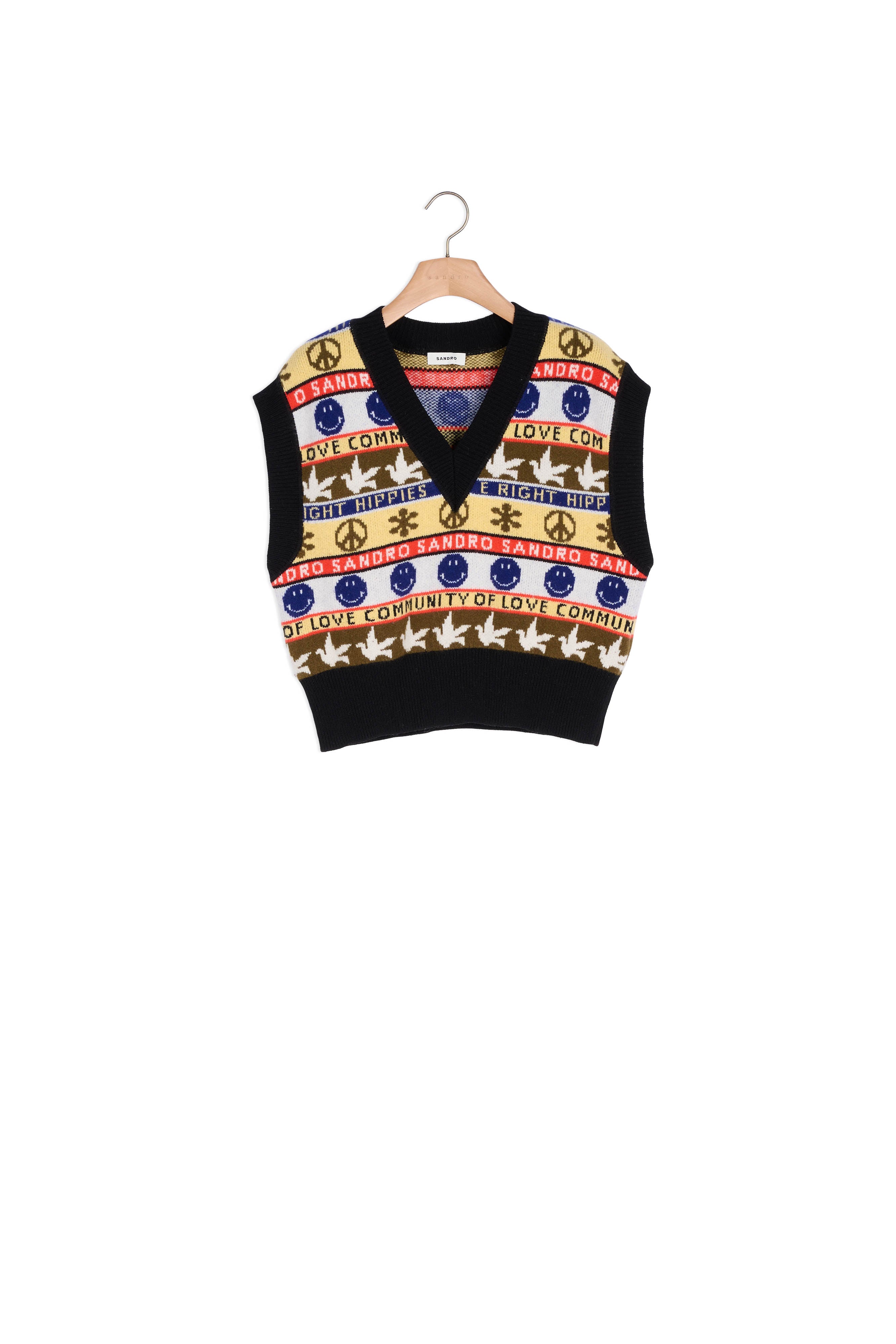 Pull sans manches à motifs Sandro seconde main